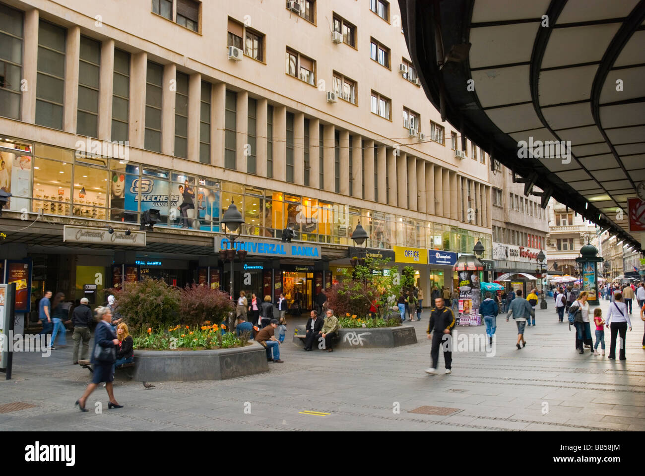 Knez  Mihailova pedestrian street in central Belgrade Serbia Europe Stock Photo