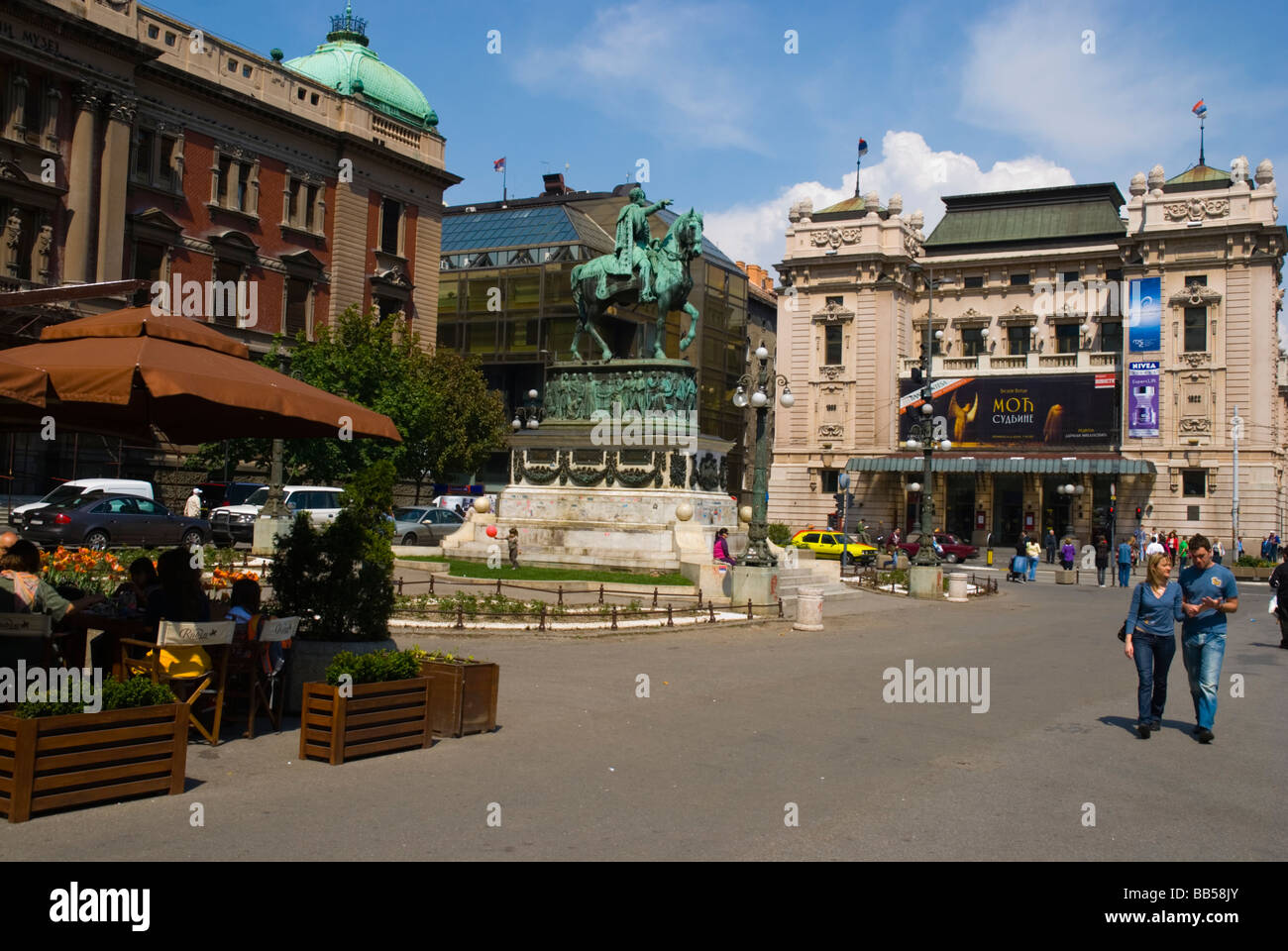 Trg Republike square in central Belgrade Serbia Europe Stock Photo