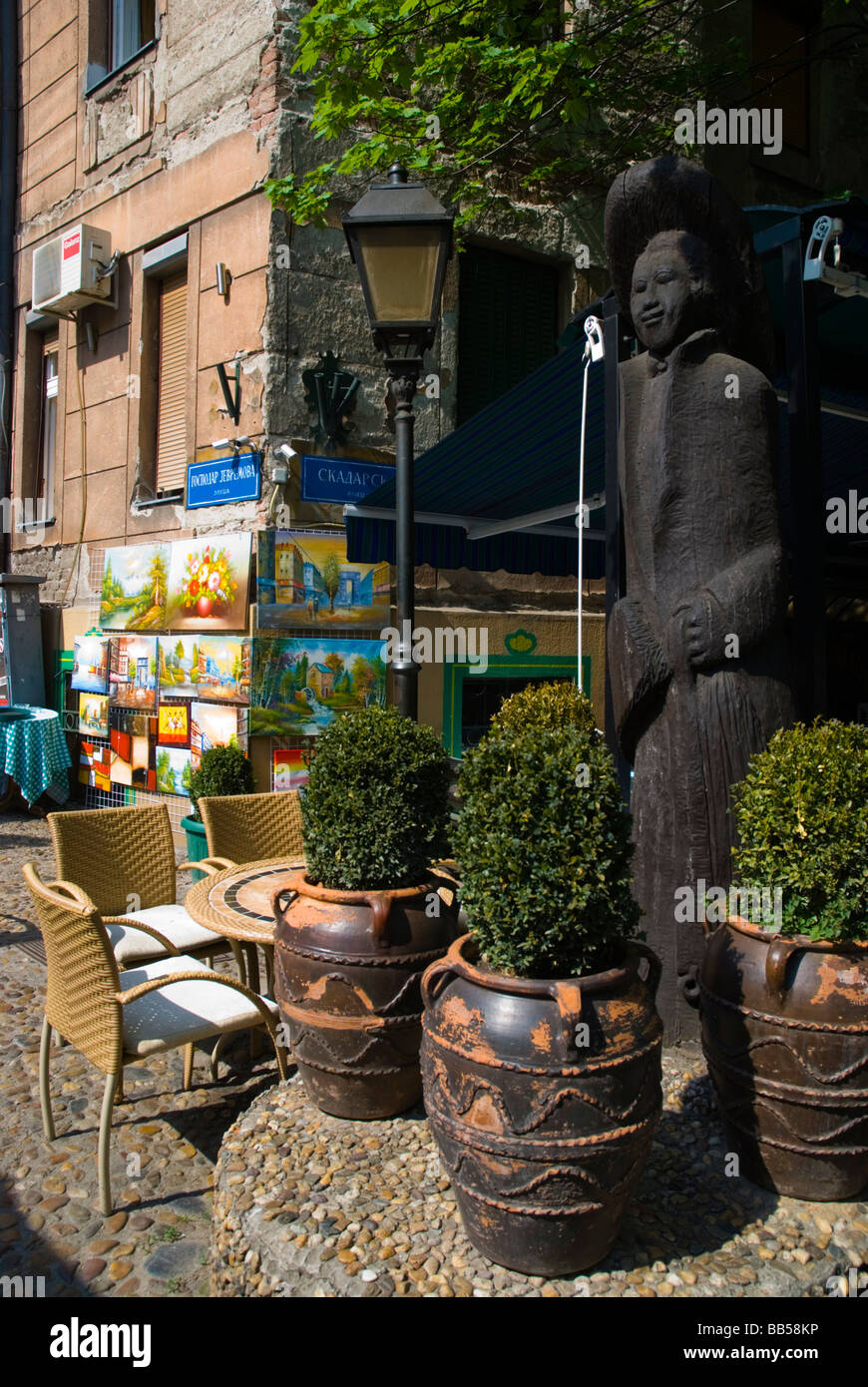 Skadarska cobblestone street in central Belgrade Serbia Europe Stock Photo