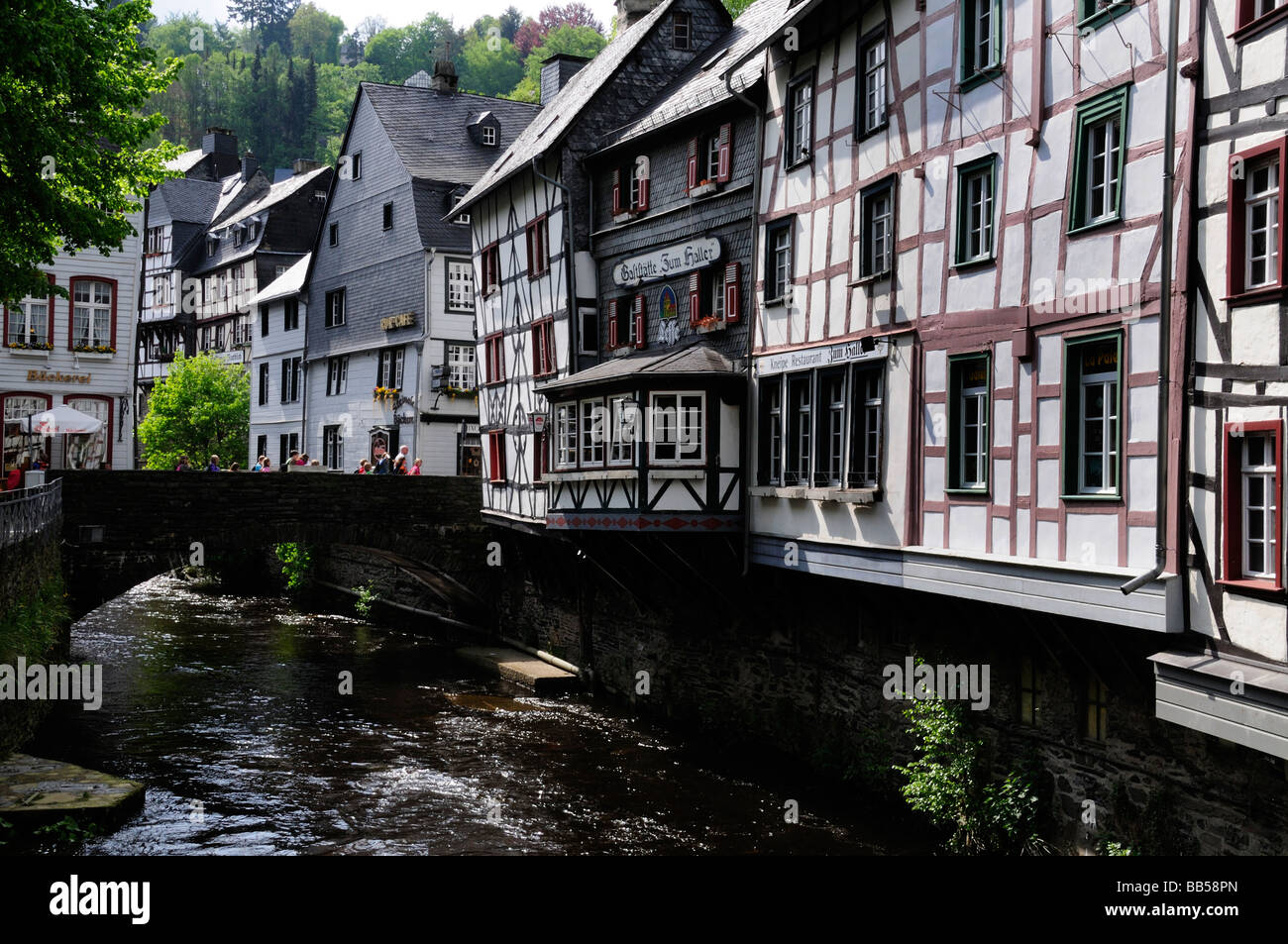 Halftimbered houses in Monschau, Eifel, Germany Stock Photo Alamy