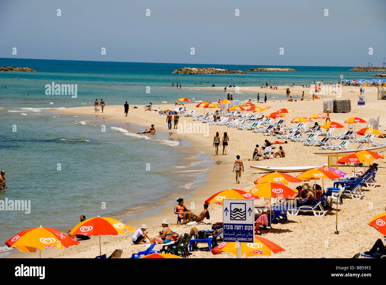 Tel Aviv Beach Israel Stock Photo Alamy