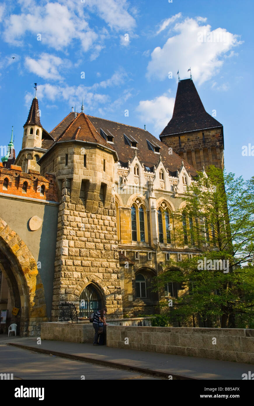 Vajdahunyad Var castle in Varosliget the City Park in Budapest Hungary Europe Stock Photo