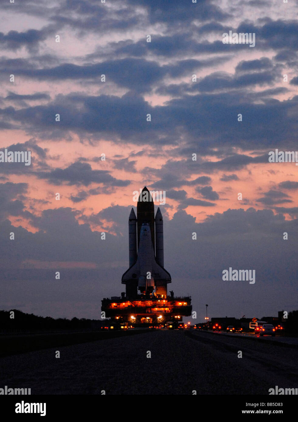 NASA preparing to launch space shuttle Atlantis on mission to service Hubble Telescope Stock Photo