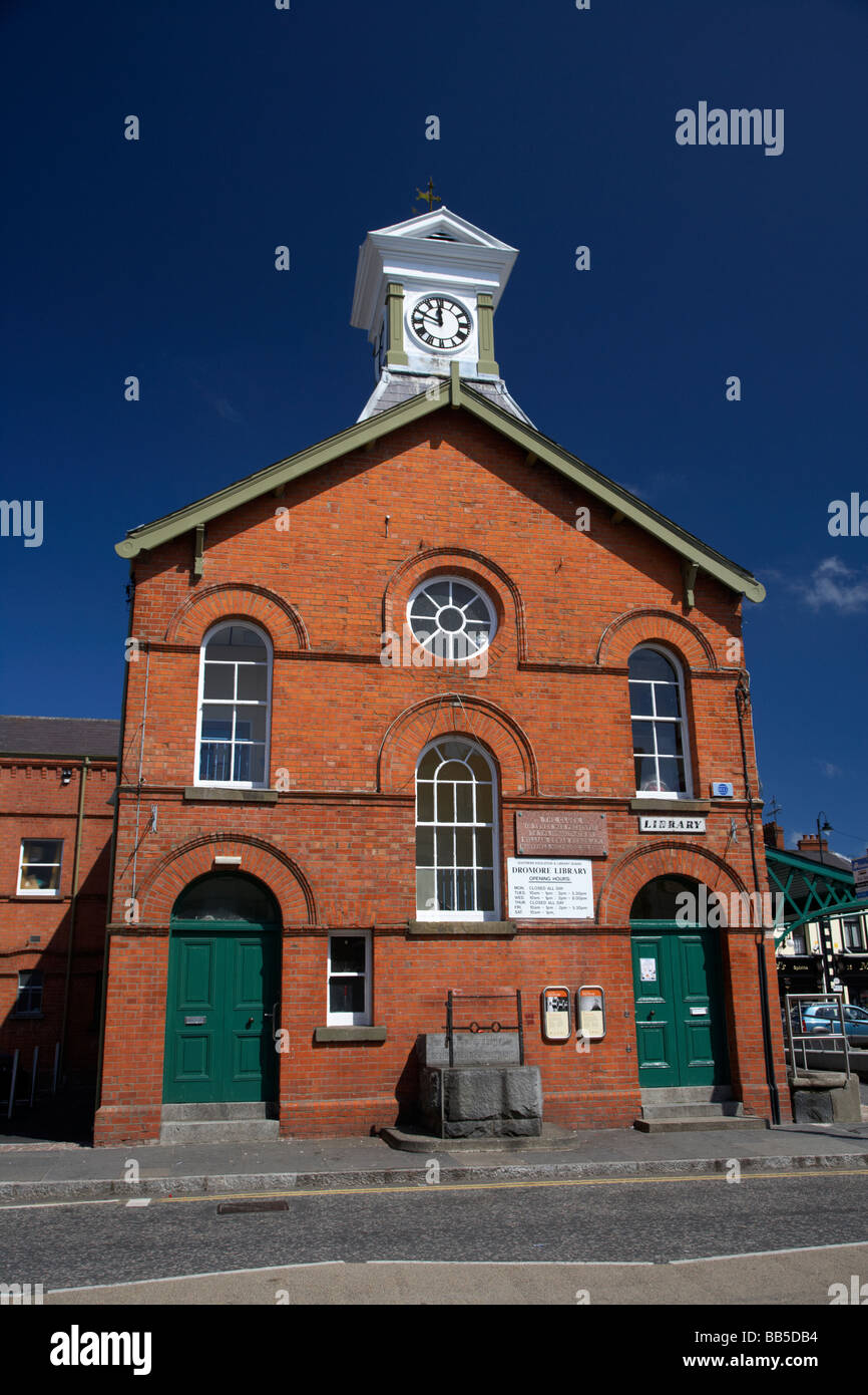 dromore town hall with its clock tower and ancient stocks county down ...