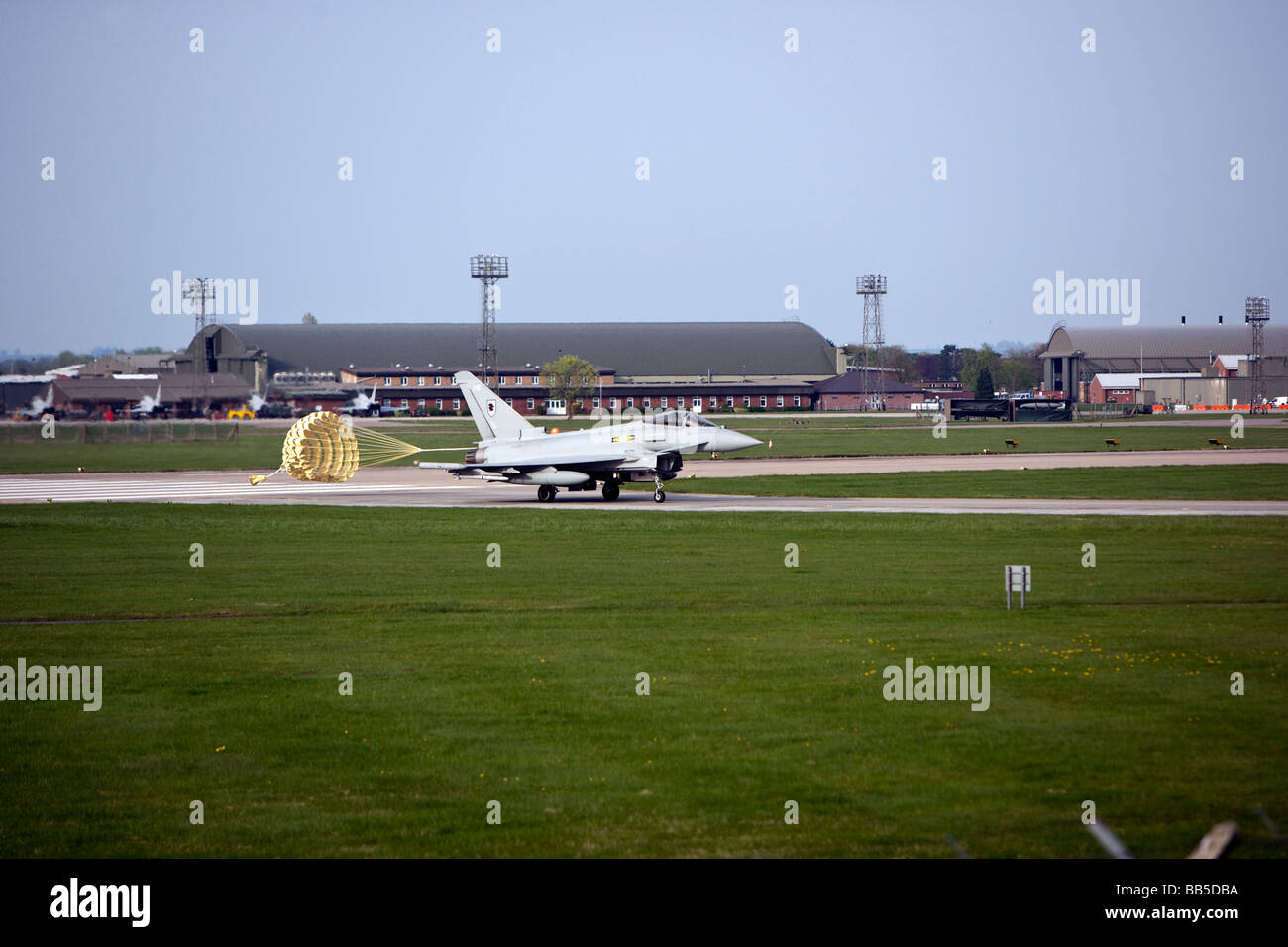 RAF Bae Eurofighter Typhoon jet fighter interceptor with landing brake ...