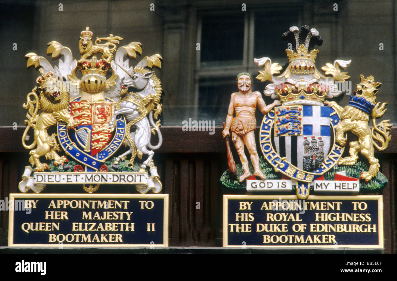 Royal Warrants Warrant Lobb Lobb's Bootmaker St James Street London England UK coat coats of