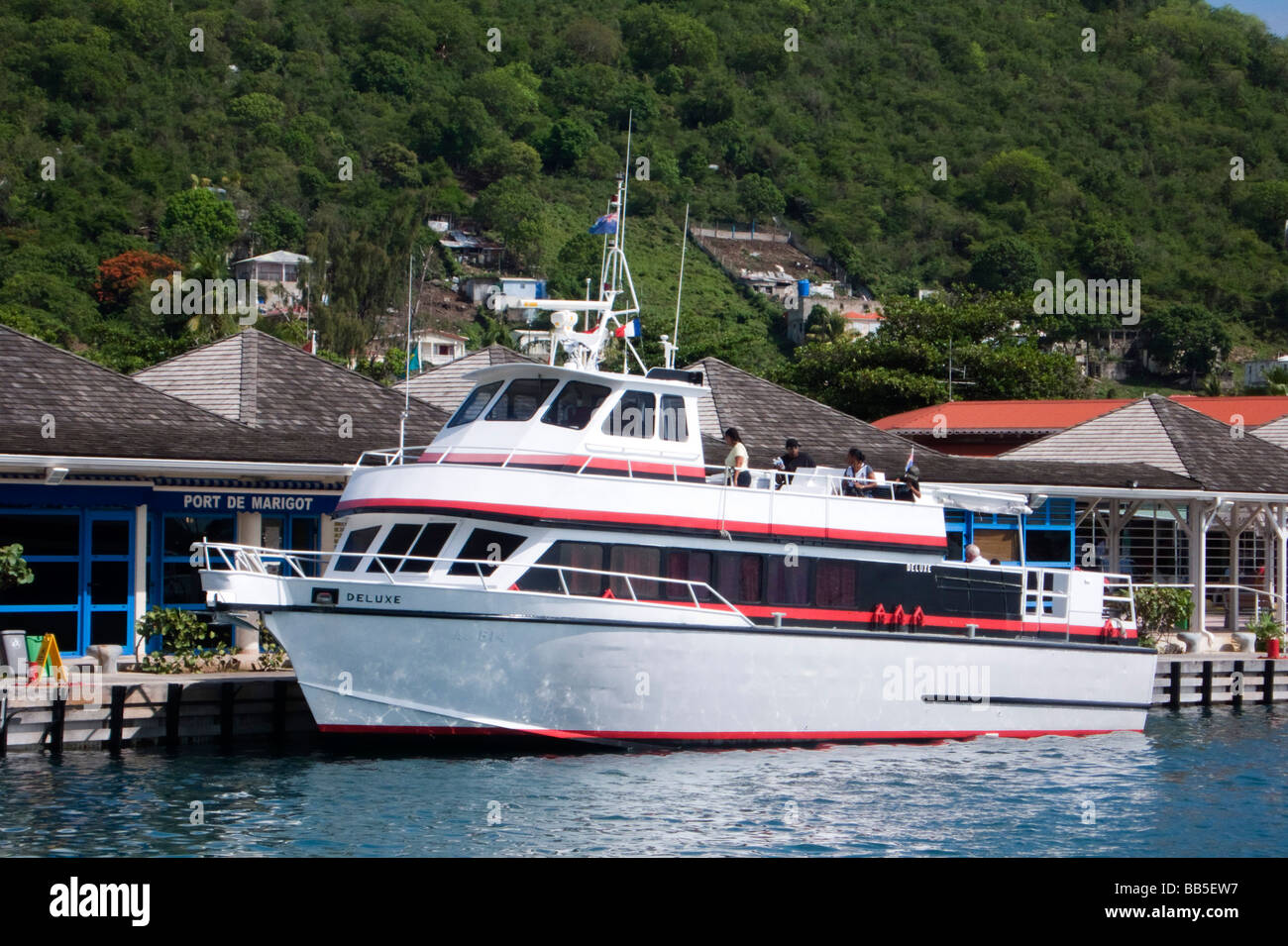 Ferry maritime port terminal Marigot French Saint Martin Stock Photo
