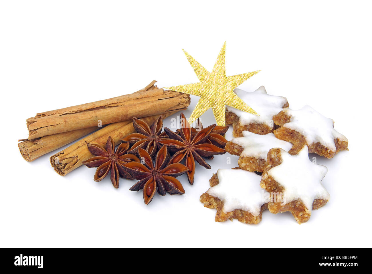 Zimtstern star shaped cinnamon biscuit 04 Stock Photo