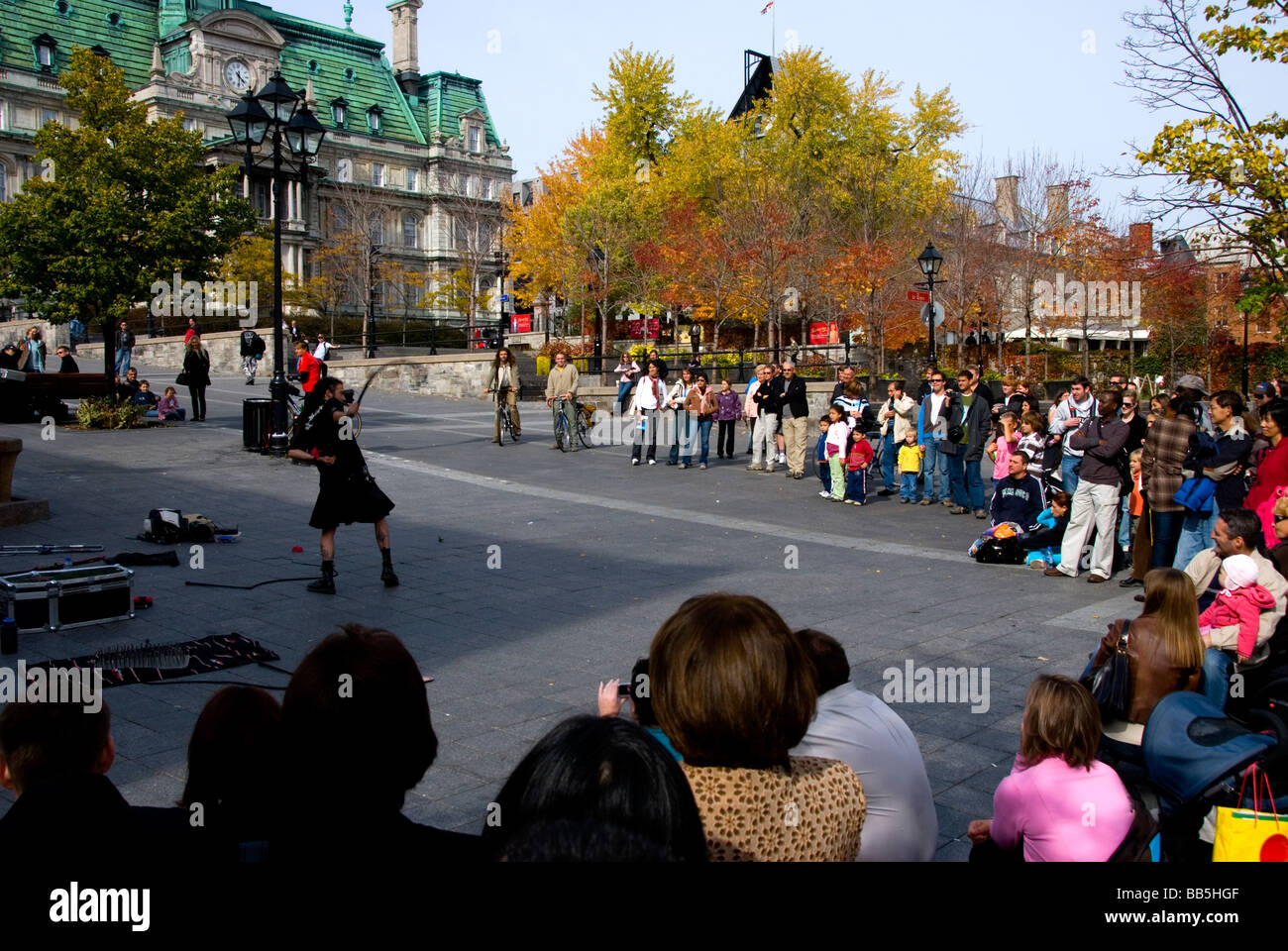 Canada, Quebec, Montreal, Place Jacques-Cartier and Cityhall Stock Photo