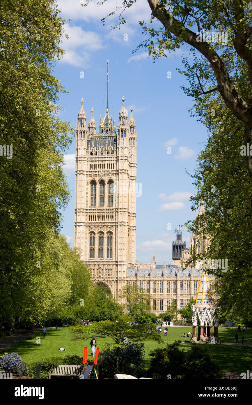 Houses of Parliament Victoria Tower Gardens Westminster London England