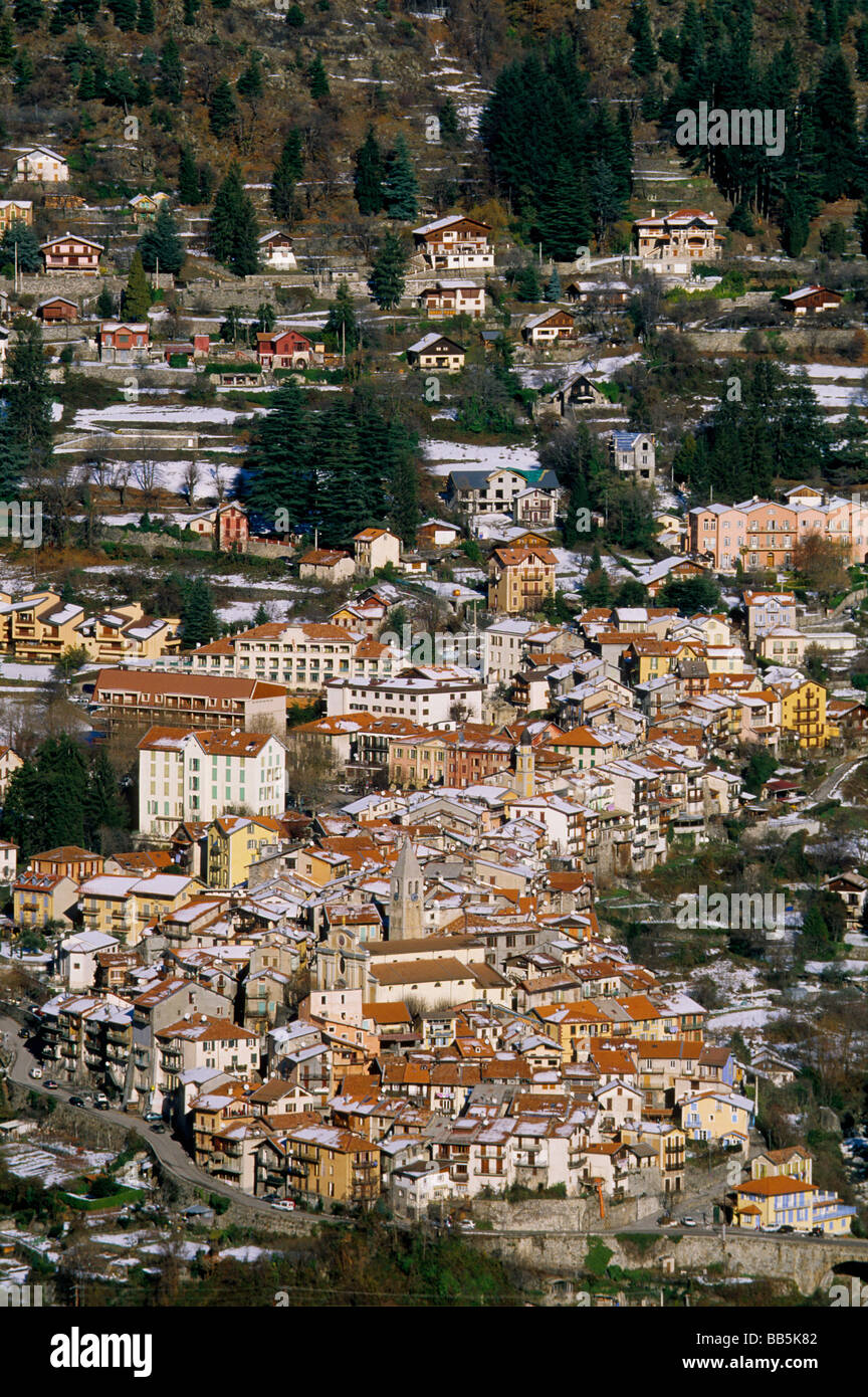 Picturesque village of Saint Martin Vesubie in the Vesubie valley Stock ...