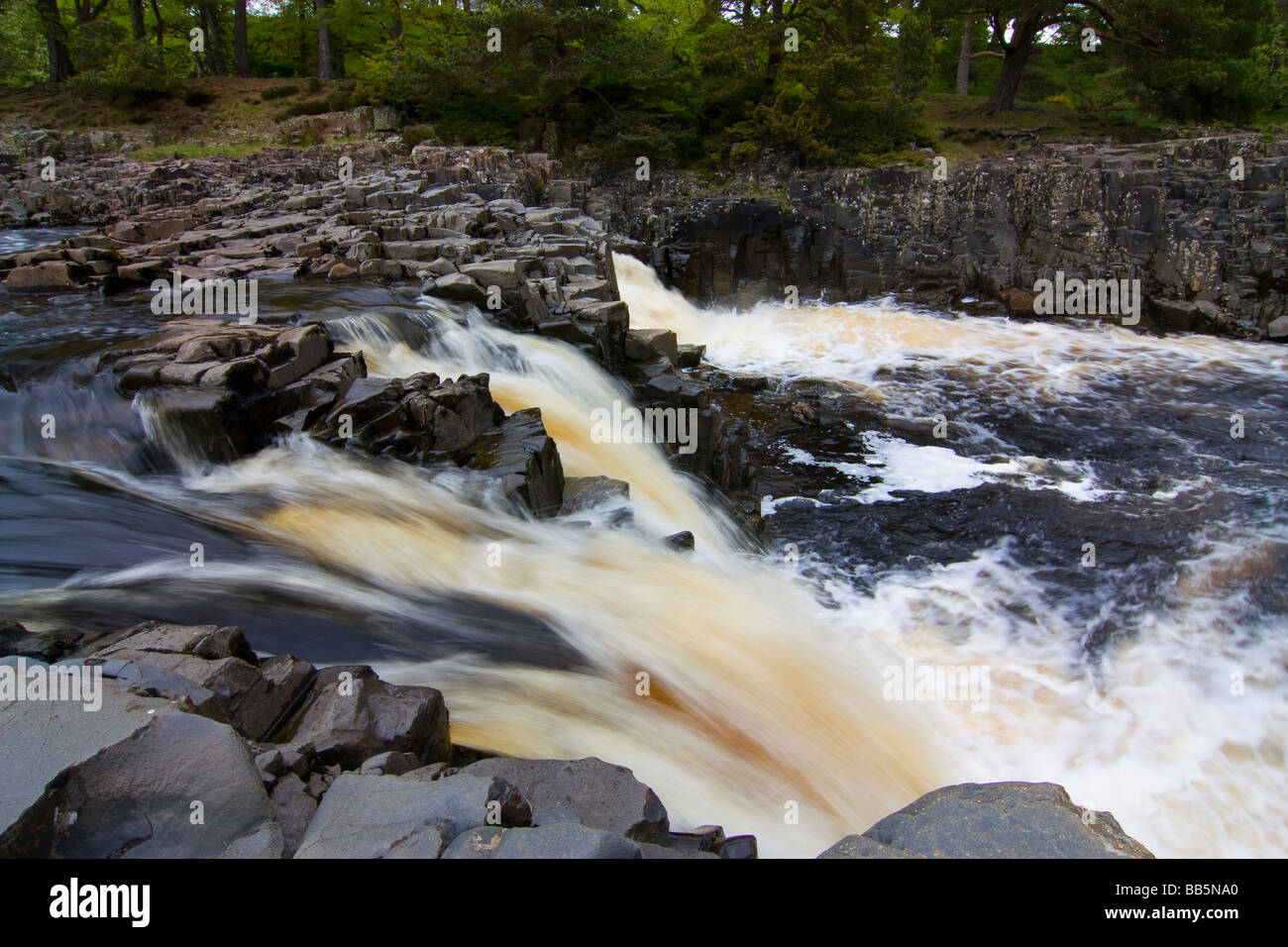 Low Force Waterfalls Middleton in Teesdale Landscape Stock Photo