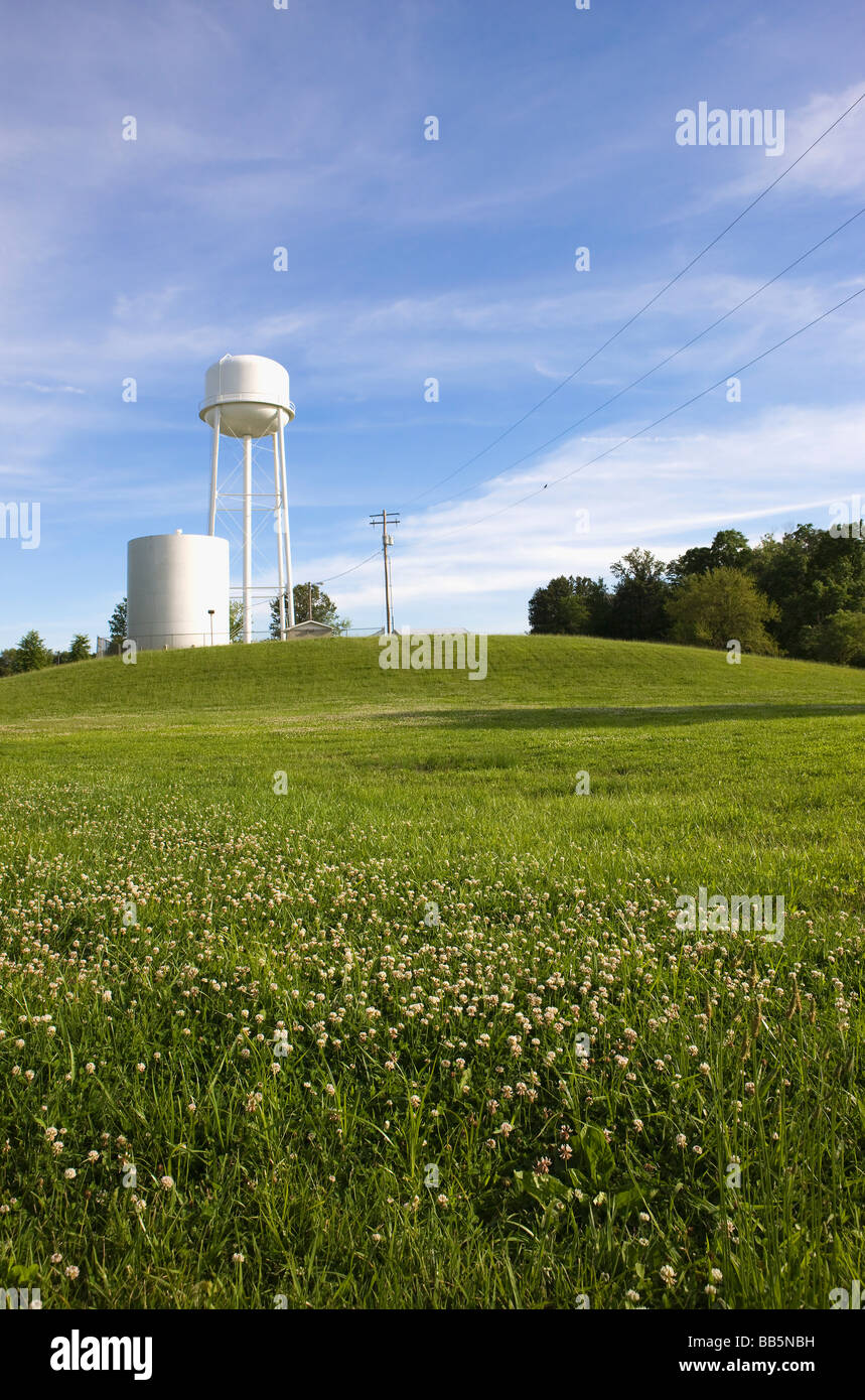 Illinois, USA, storage tank in field Stock Photo