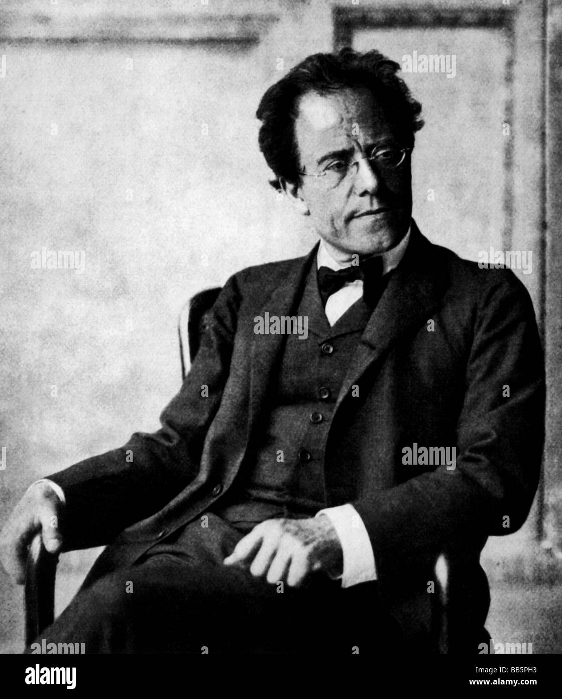 Mahler, Gustav, 7.7.1860 - 18.5.1911, Austrian musician (composer, conductor), half length, sitting, circa 1900, Stock Photo