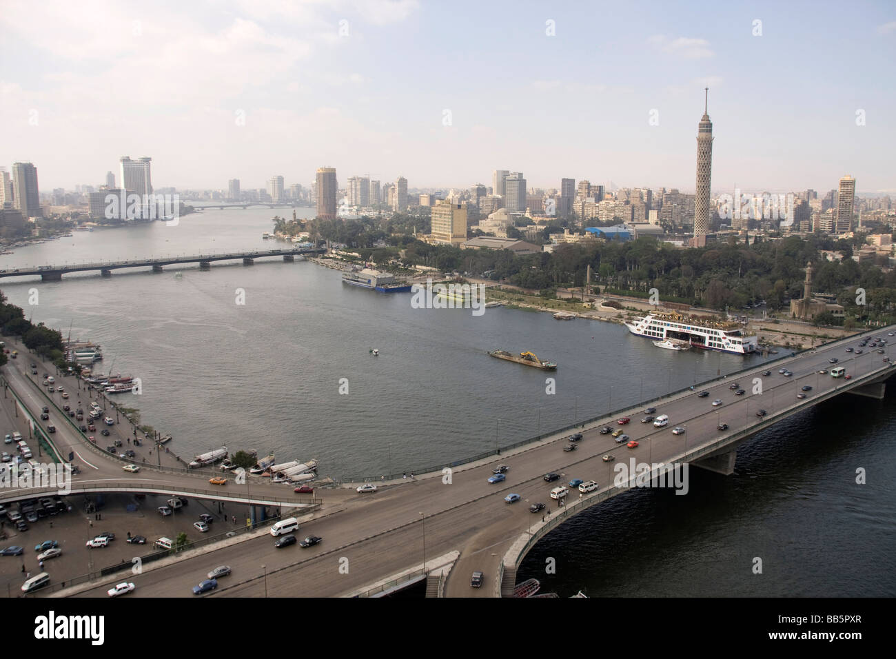 cairo by day looking over river nile Stock Photo
