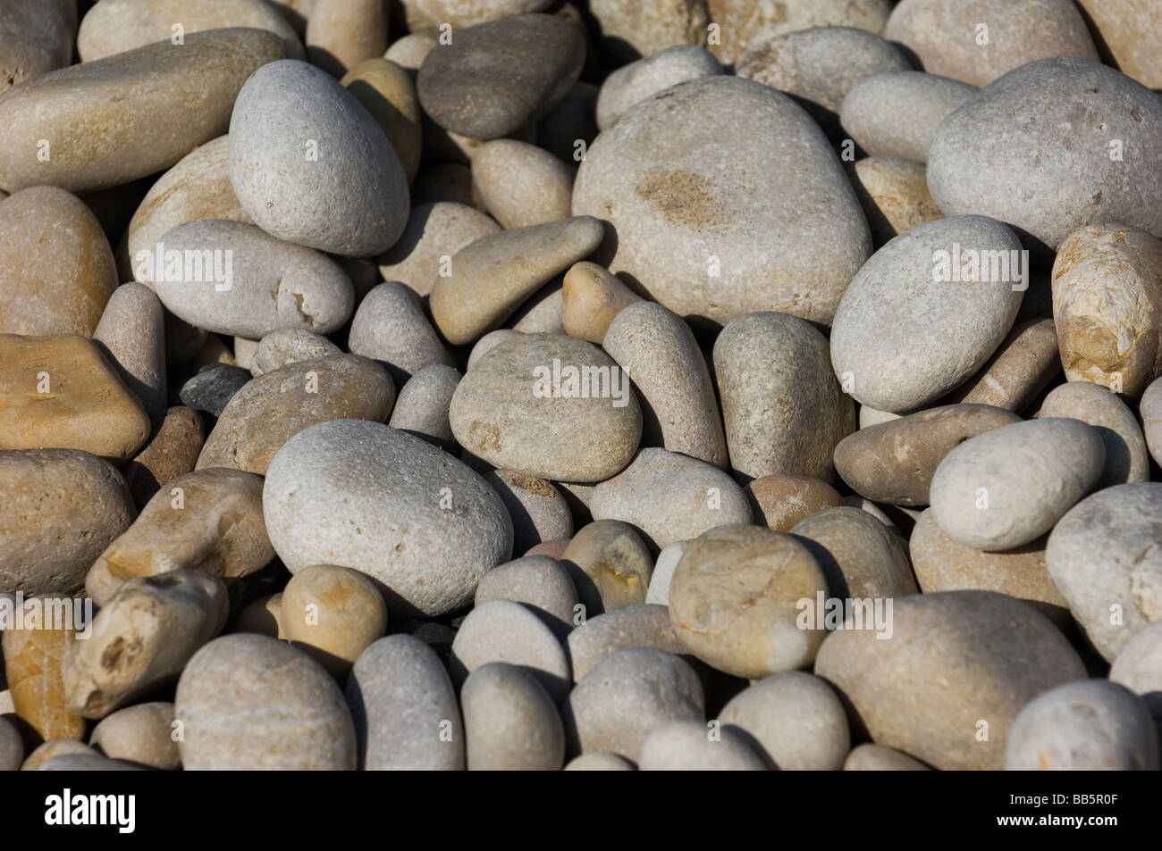 Close up of pebbles by the Mediterranean seashore Lebanon Middle East Asia Stock Photo