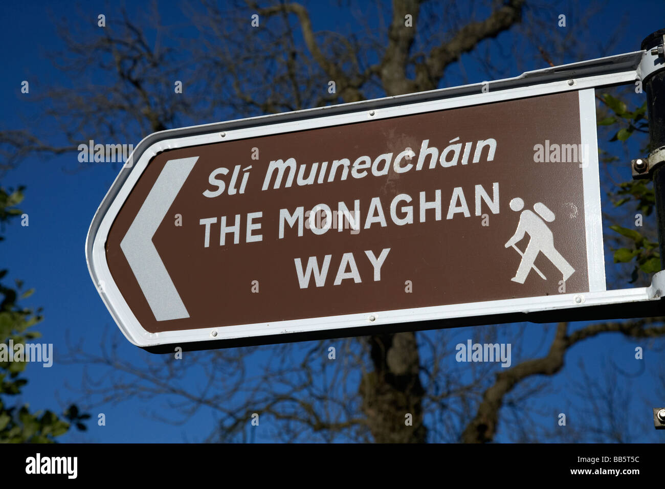 sign for the monaghan way walking route in inniskeen county monaghan republic of ireland eire Stock Photo