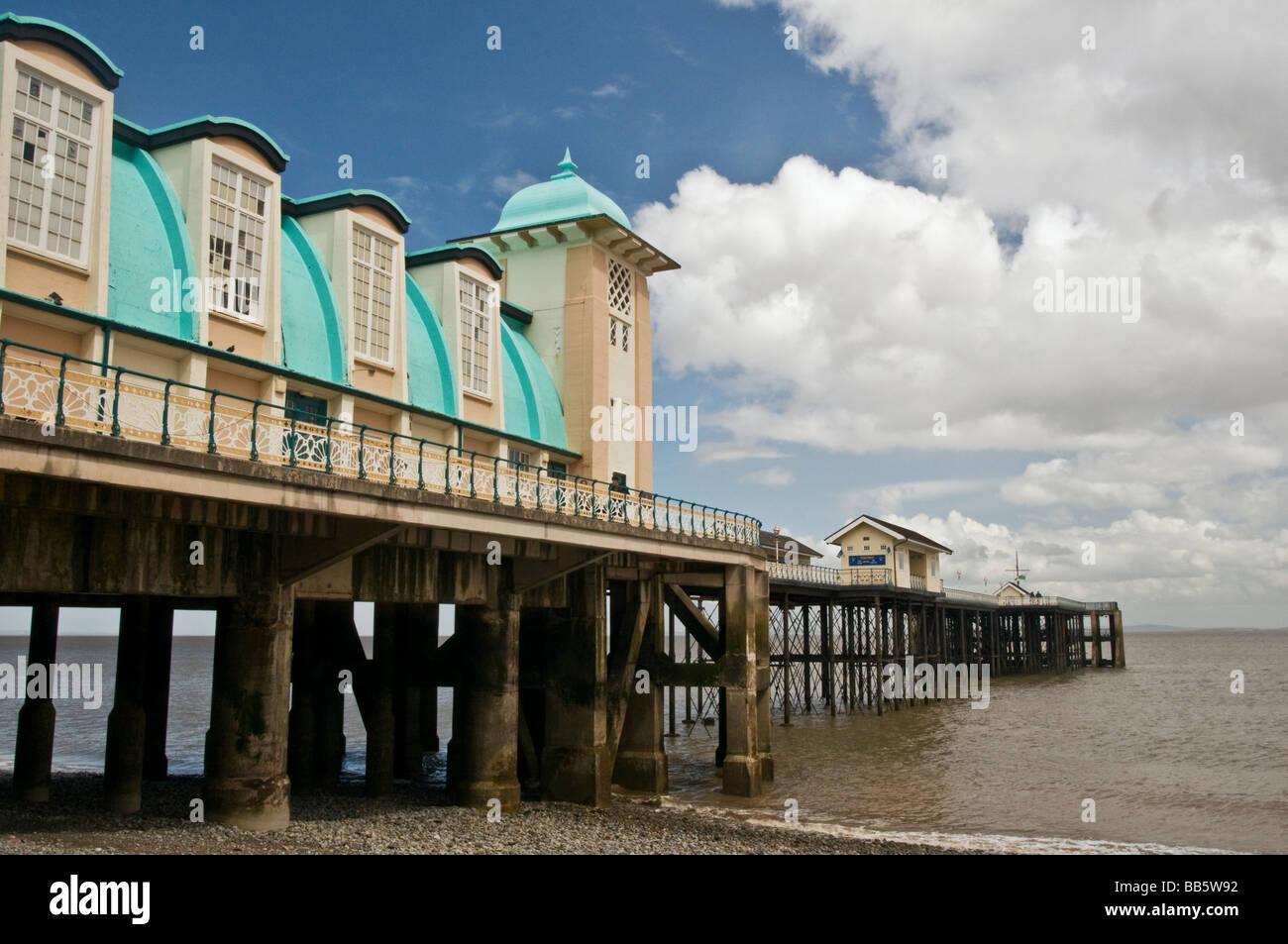 The old Penarth Pier in south Wales prior to the 2014 refurbishment when it was upgraded and refurbished. Stock Photo