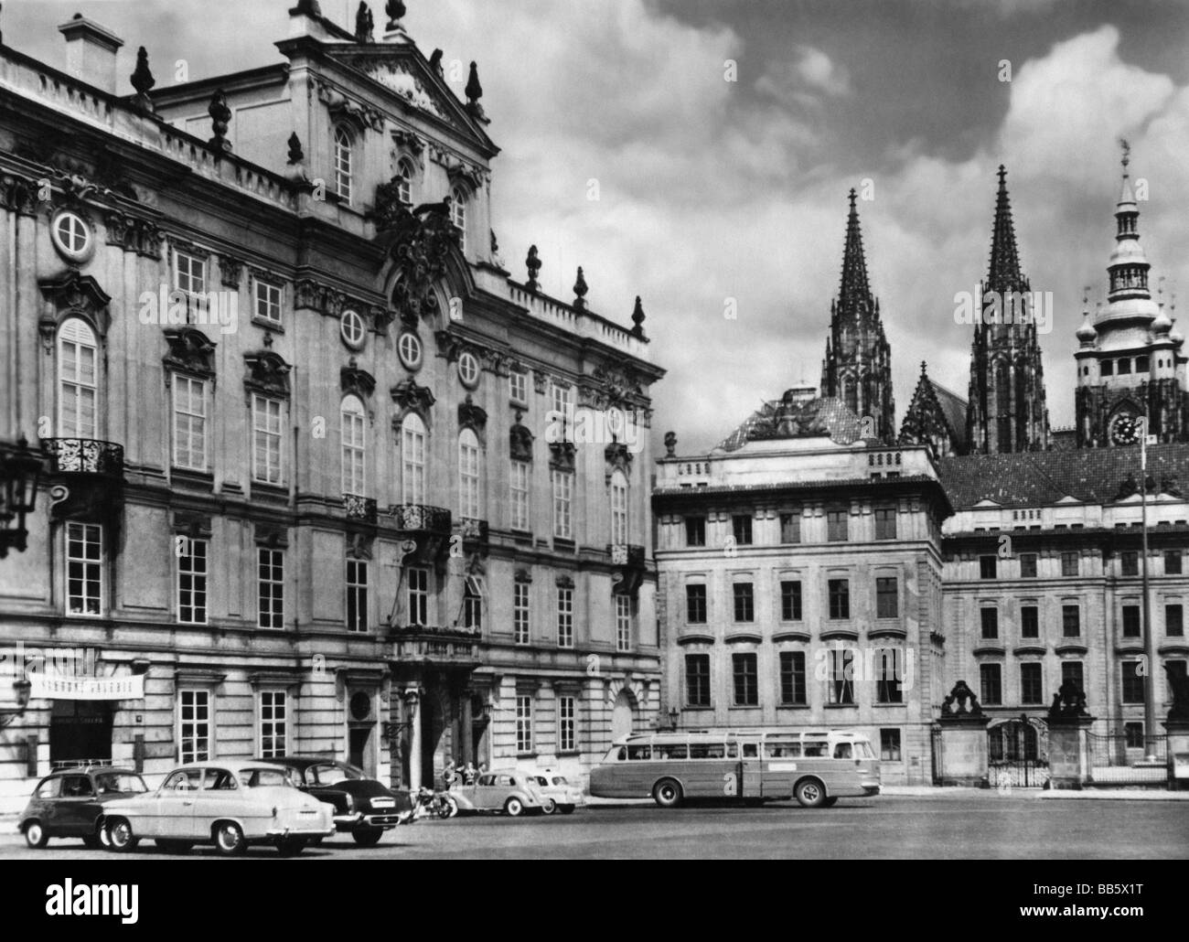 geography / travel, Czechoslovakia, Prague, squares, Loreto Square with Palace of Archbishop, circa 1960, Stock Photo