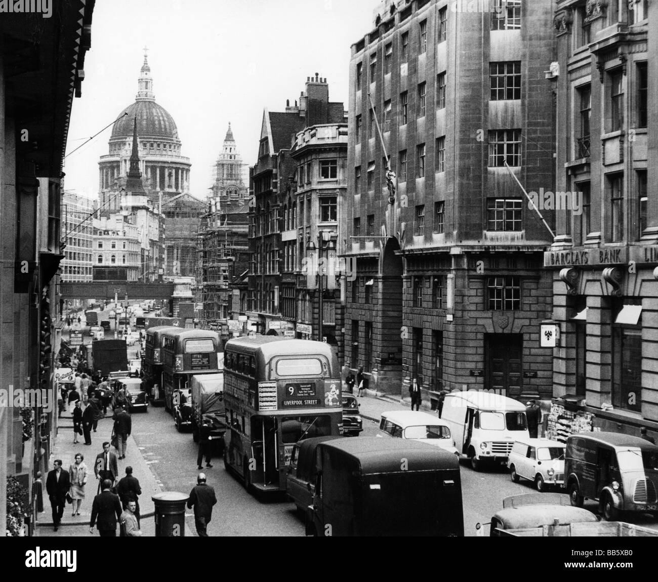 geography / travel, Great Britain, England, London, street scenes, Saint Pauls Cathedral, 1950s, , Stock Photo
