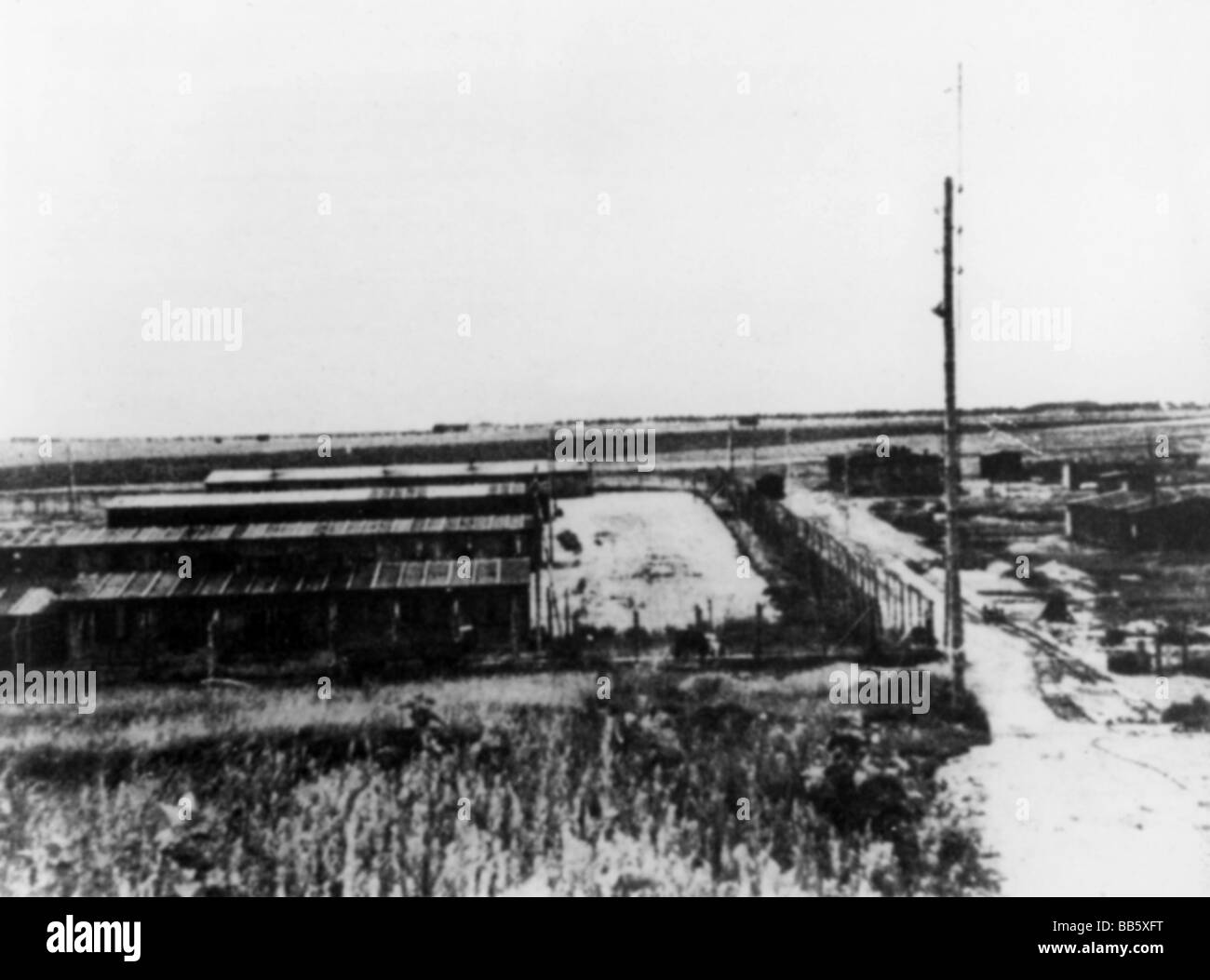 Nazism / National Socialism, crimes, concentration camps, Neu-Stassfurt, subcamp 'Reh' of Buchenwald, view, 1945, , Stock Photo