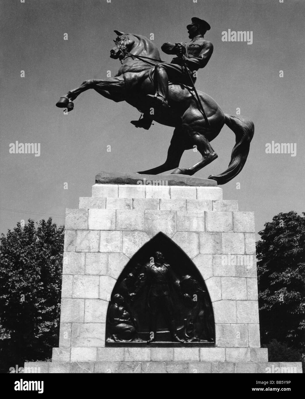 geography / travel, Turkey, Samsun, monument of Mustafa Kemal Atatuerk, statue, view, 1950s, , Stock Photo