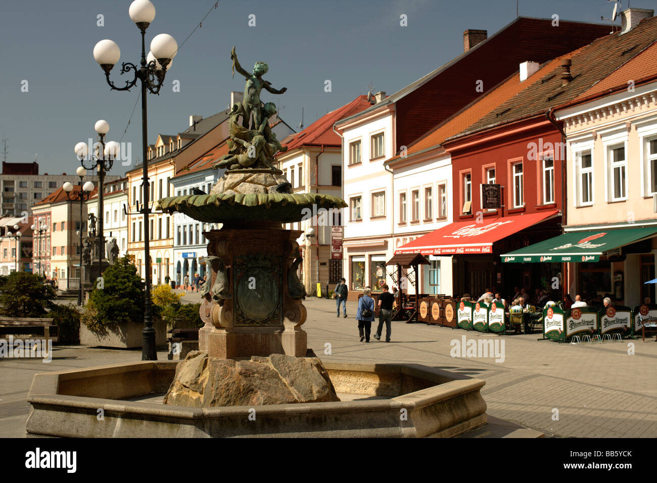 Old Square Sokolov Czech Republic Stock Photo