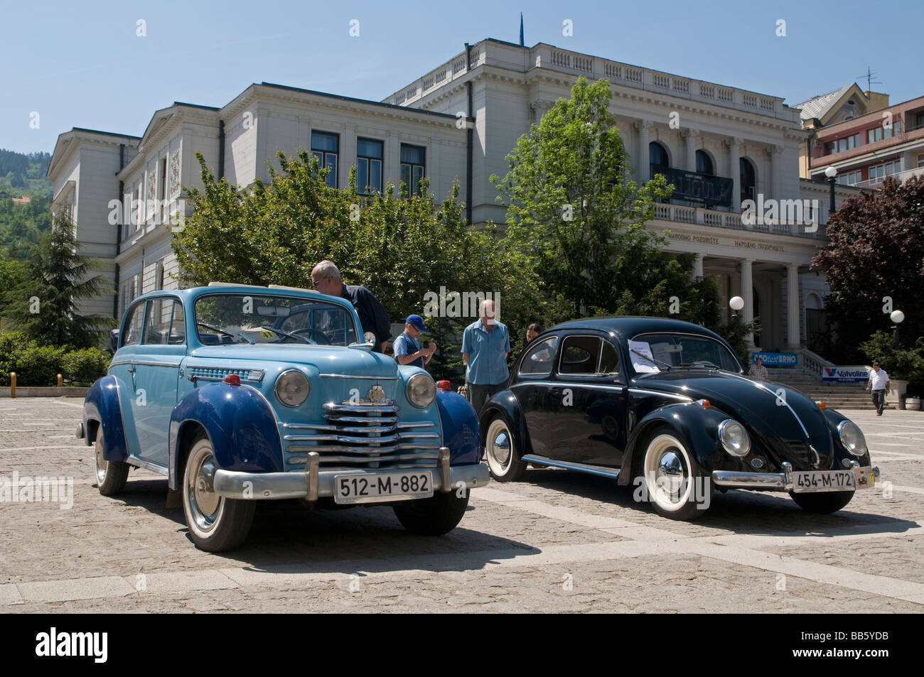 Vintage vehicles in downtown Sarajevo capital of Bosnia Herzegovina Stock Photo Alamy