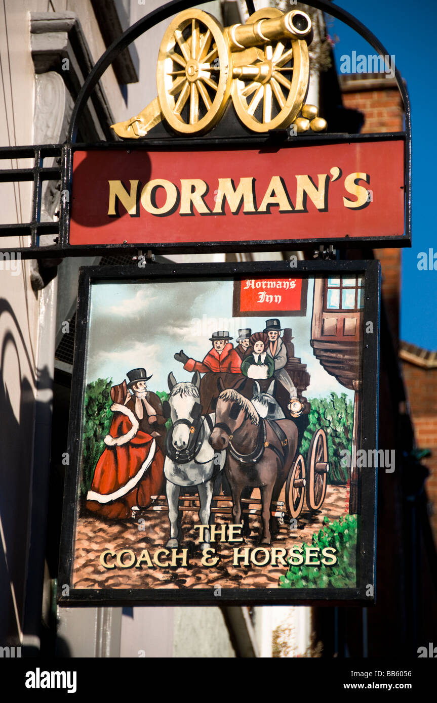 The Coach & Horses Pub sign, London, England Stock Photo - Alamy