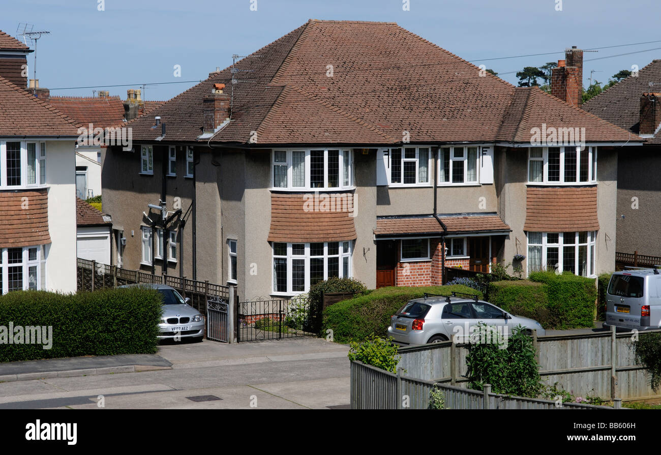 Typical 1930's semi-detached house in UK. Stock Photo