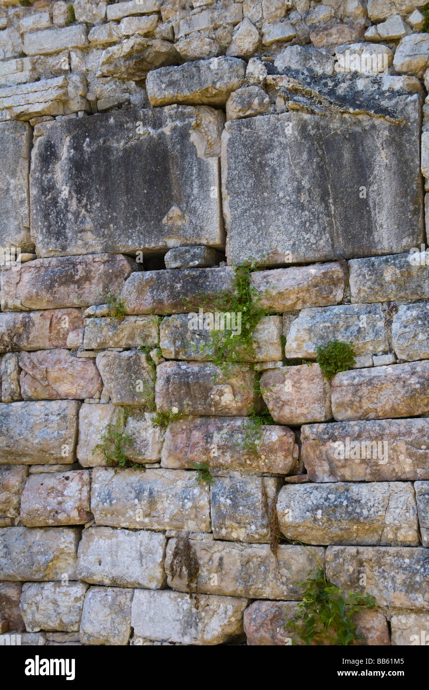 Circuit wall built without mortar of ancient Roman city of Butrint a ...