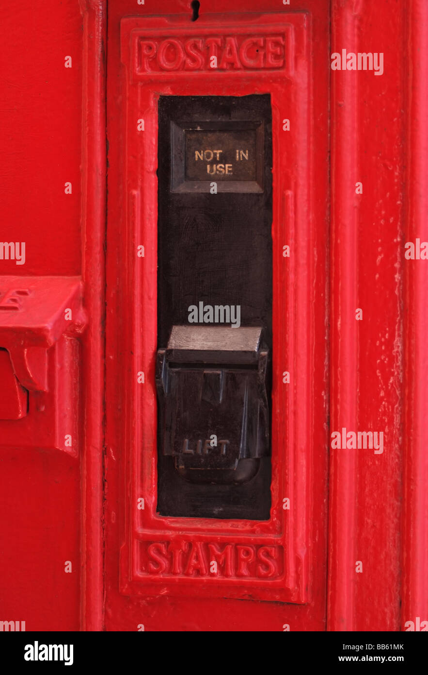 VINTAGE POSTAGE STAMP MACHINE. BEWDLEY RAILWAY STATION. WORCESTERSHIRE