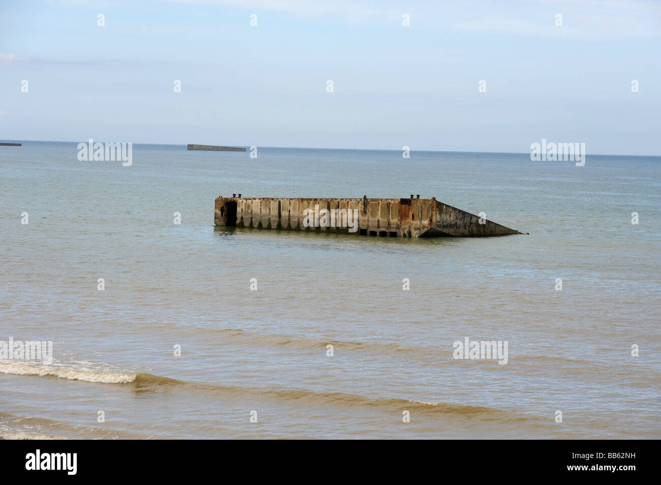 D Day Artificial port Winston at Arromanches Mulberry harbour Landing beach Calvados Normandy