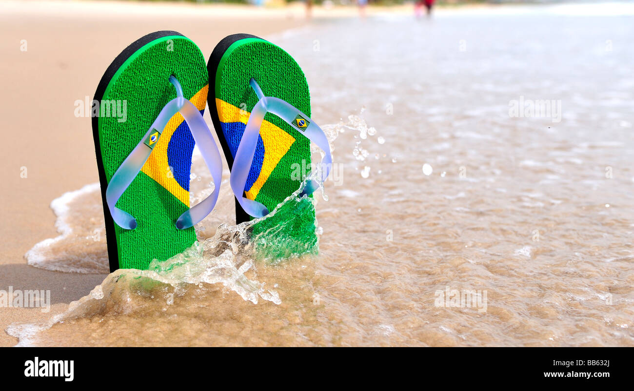 Brazilian Flipflop on the beach in Brazil in Porto de Galinhas ...