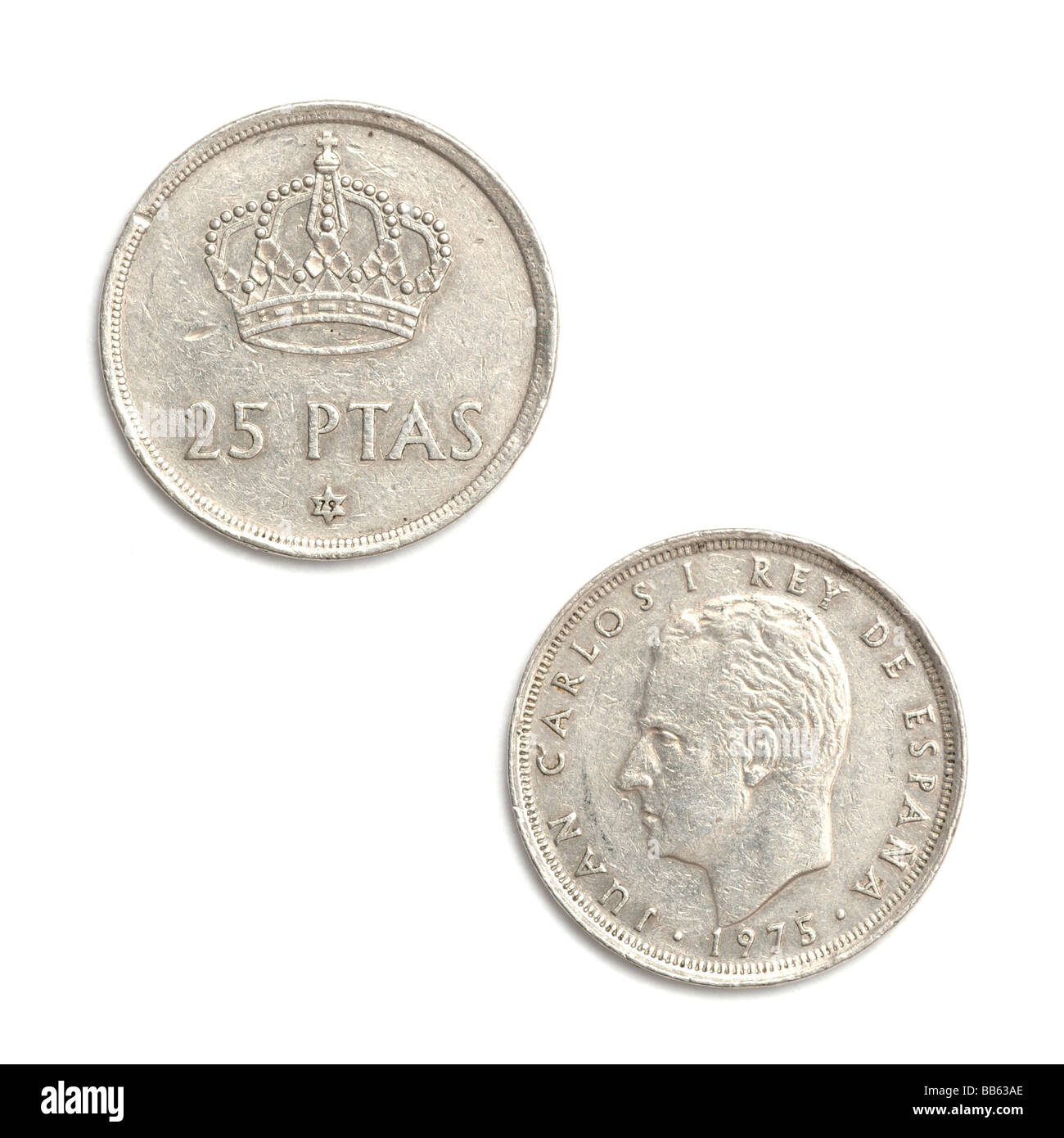 Spanish 25 pesetas Stock Photo Alamy