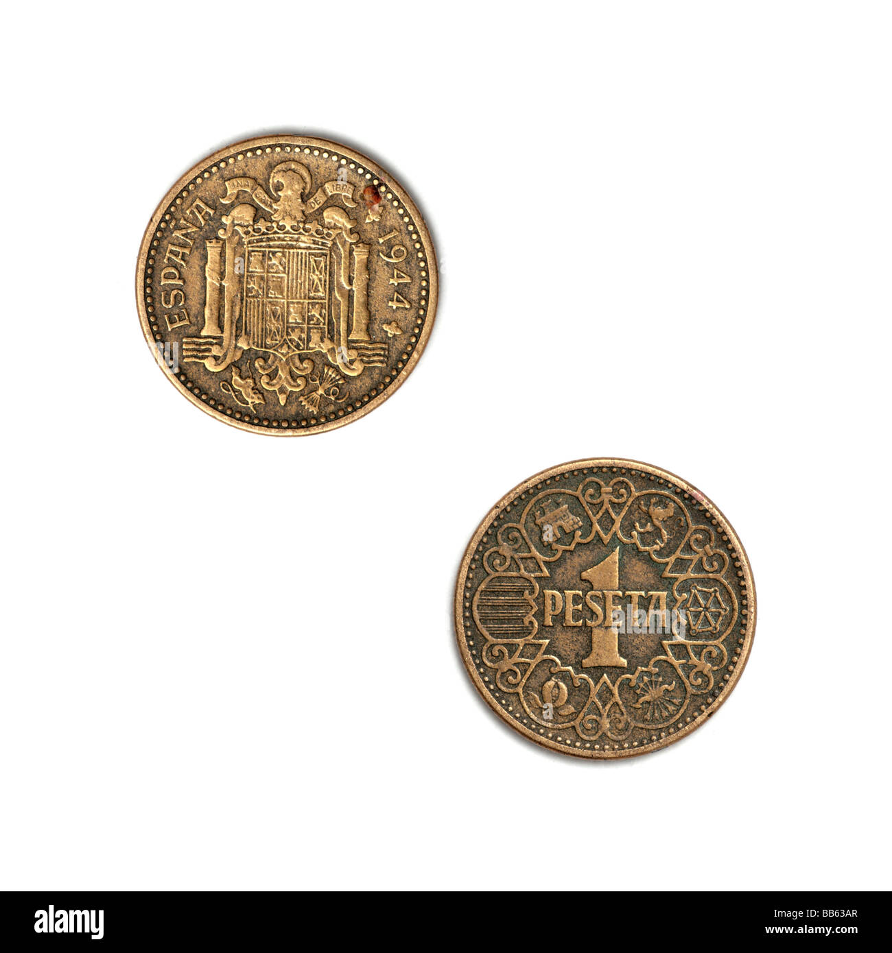 Old Spanish peseta coin - Franco era Stock Photo