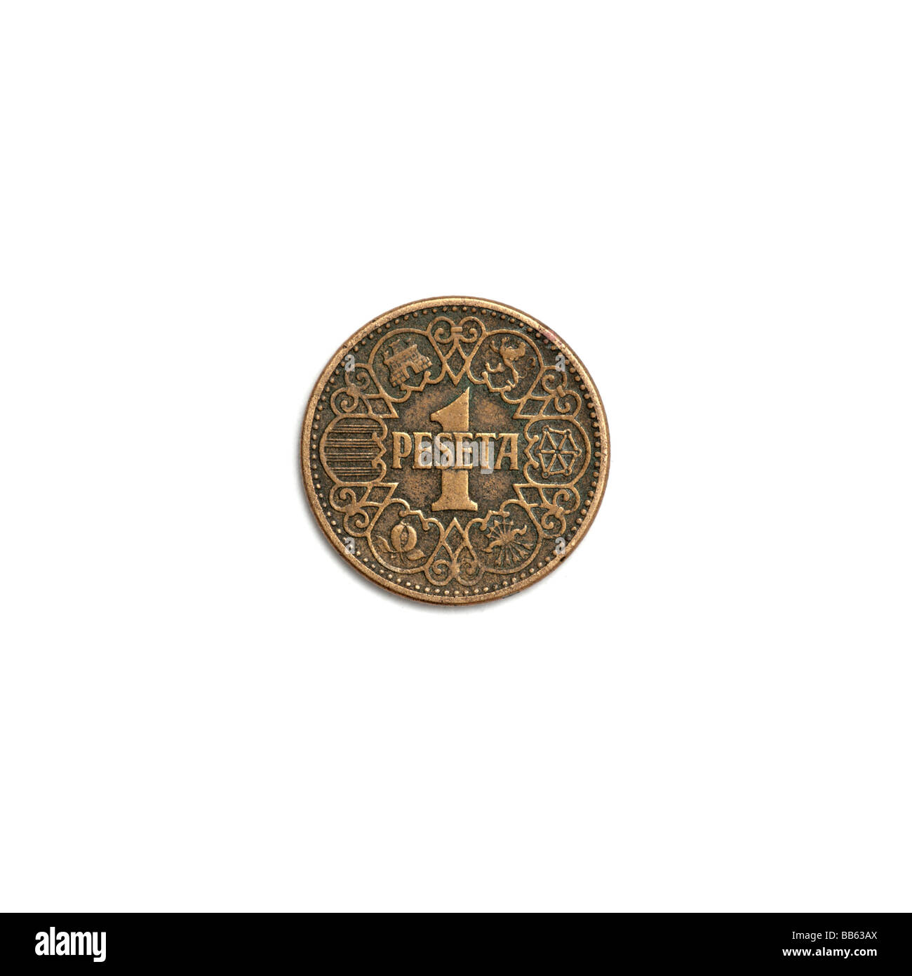 Old Spanish peseta coin - Franco era Stock Photo