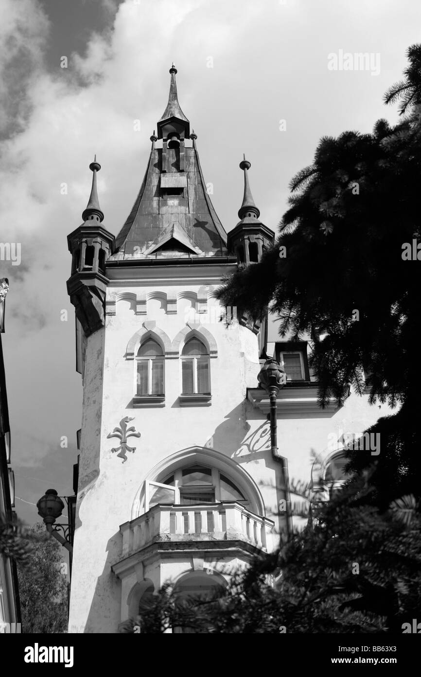 Apartments house in art-nouveau style.Famous spa resort Karlovy Vary aka Karlsbad in the Czech Republic Stock Photo