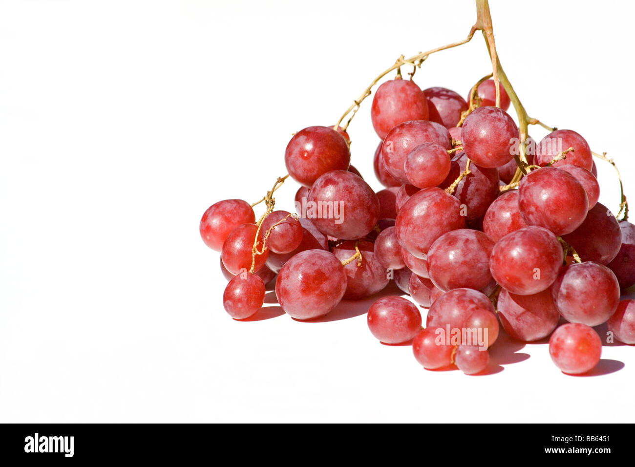 Red grapes on white background Stock Photo