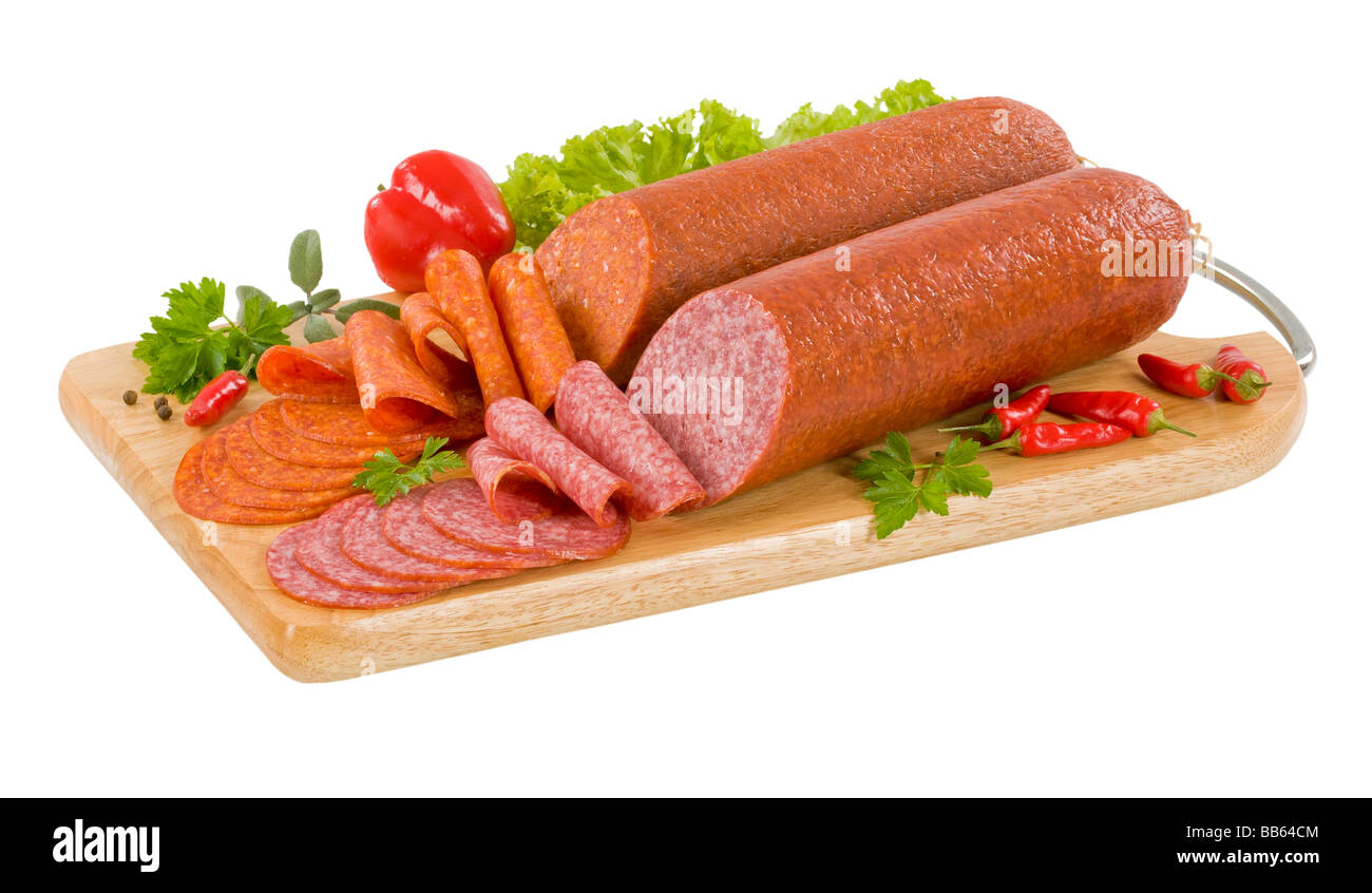 Two types of dry salami Stock Photo Alamy