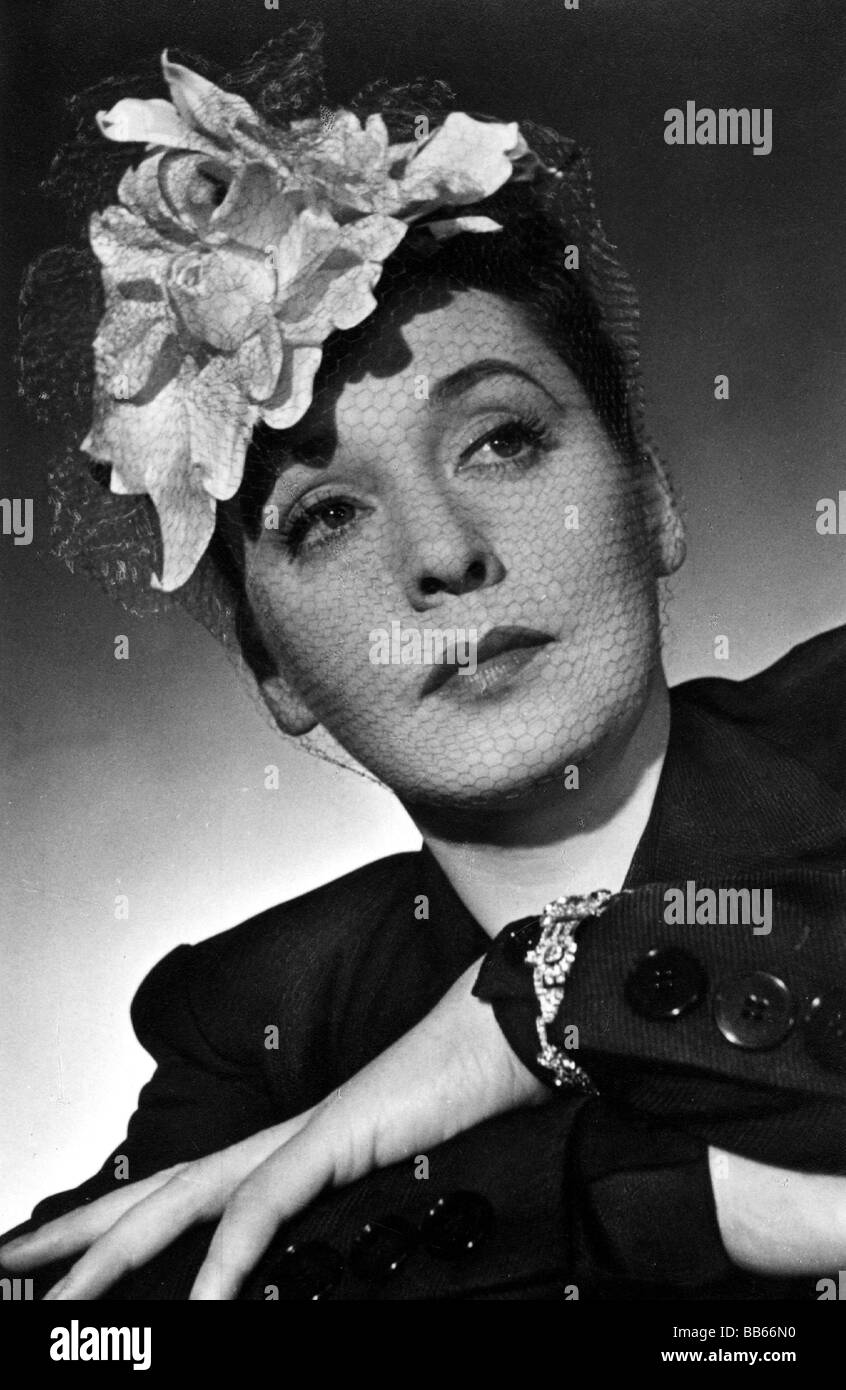 Leander, Zarah, 15.3.1907 - 23.6.1981, Swedisch actress and singer, portrait, 1940s, Stock Photo