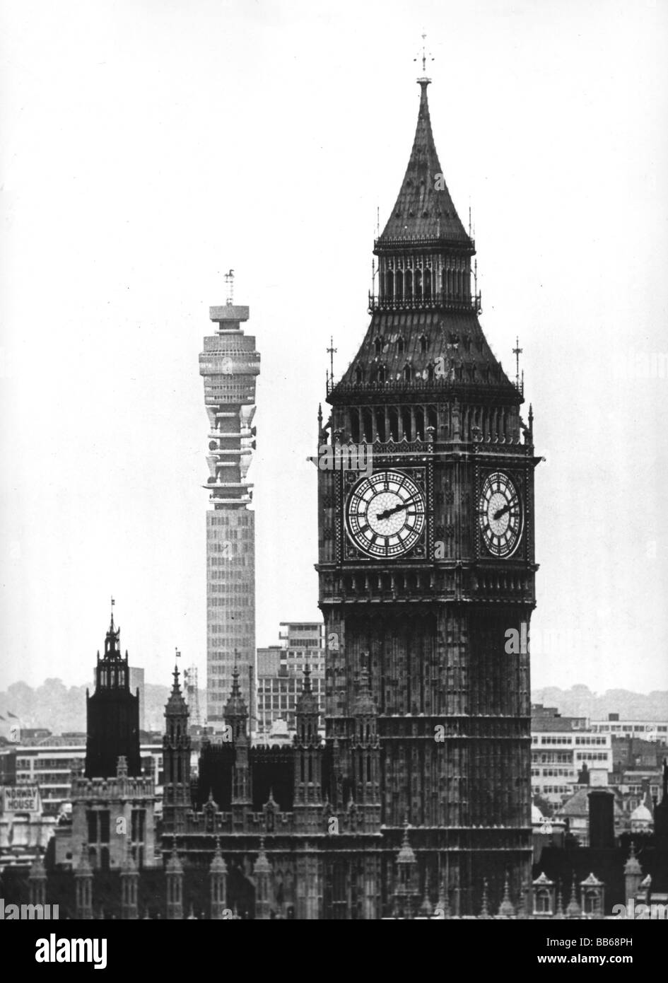 geography / travel, Great Britain, London, Houses of Parliament, Big Ben, 1968, Stock Photo