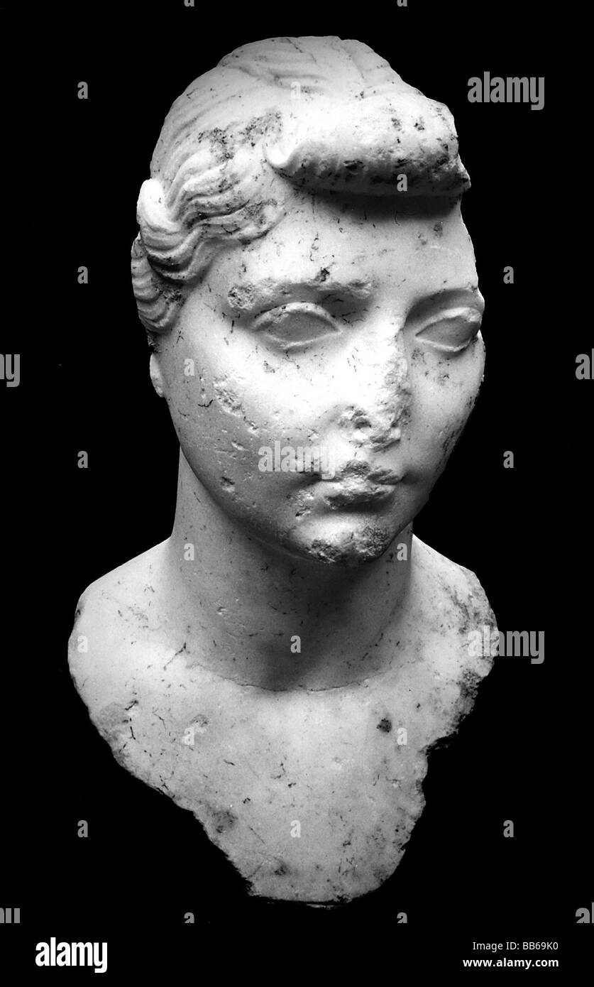 Livia Drusilla (Iulia Augusta), 30.1.58 BC - 29 AD, Roman Empress, portrait, bust, marble, circa 10 BC, , Stock Photo