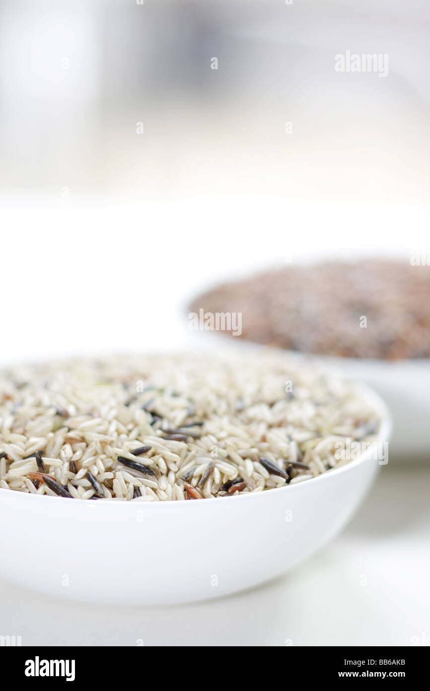 Bowls of Brown Rice Stock Photo - Alamy