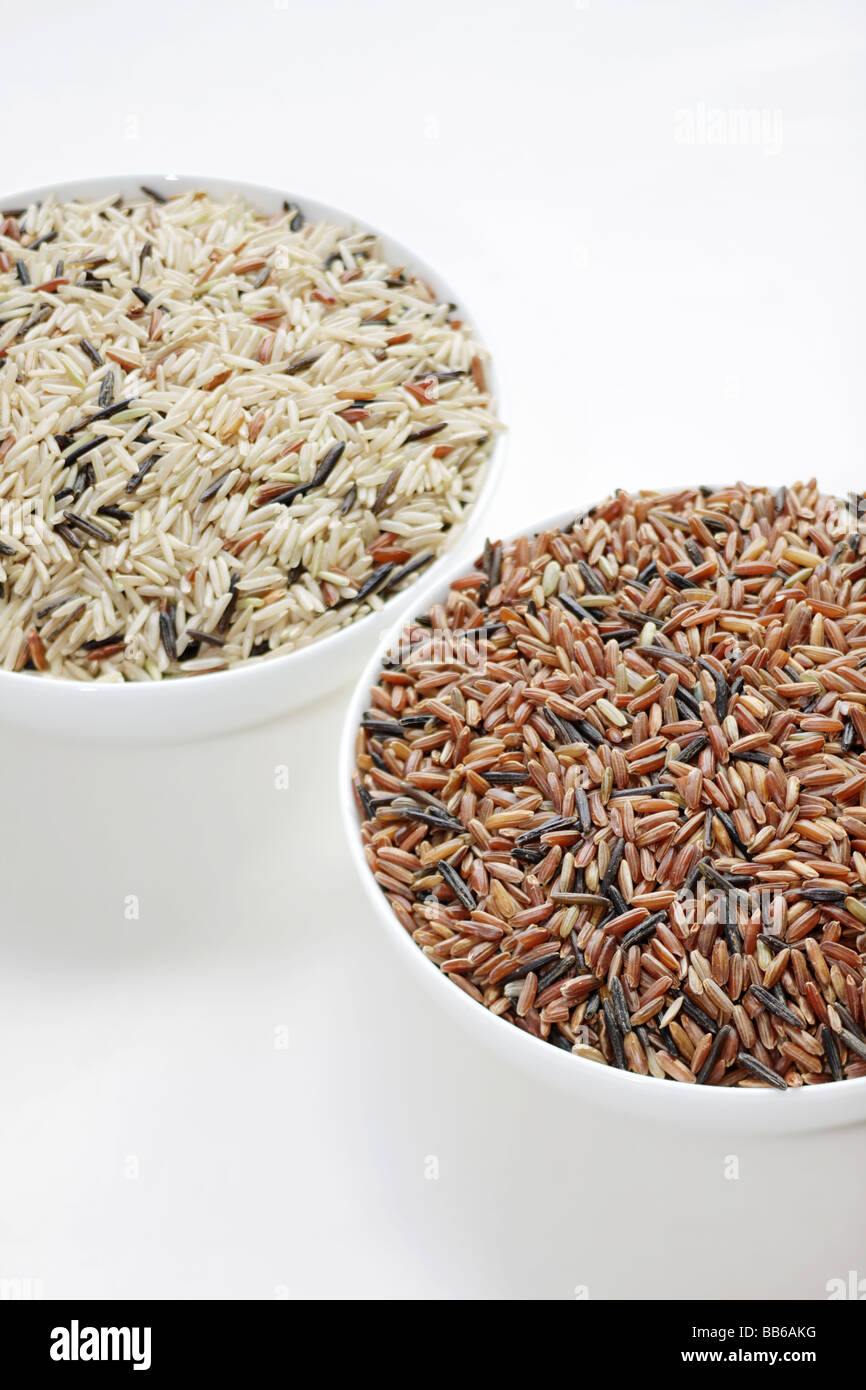 Bowls of Brown Rice Stock Photo - Alamy