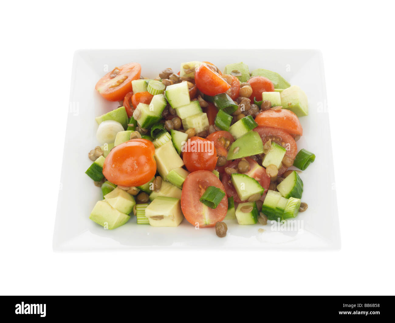 Puy Lentil and Avocado Salad Stock Photo