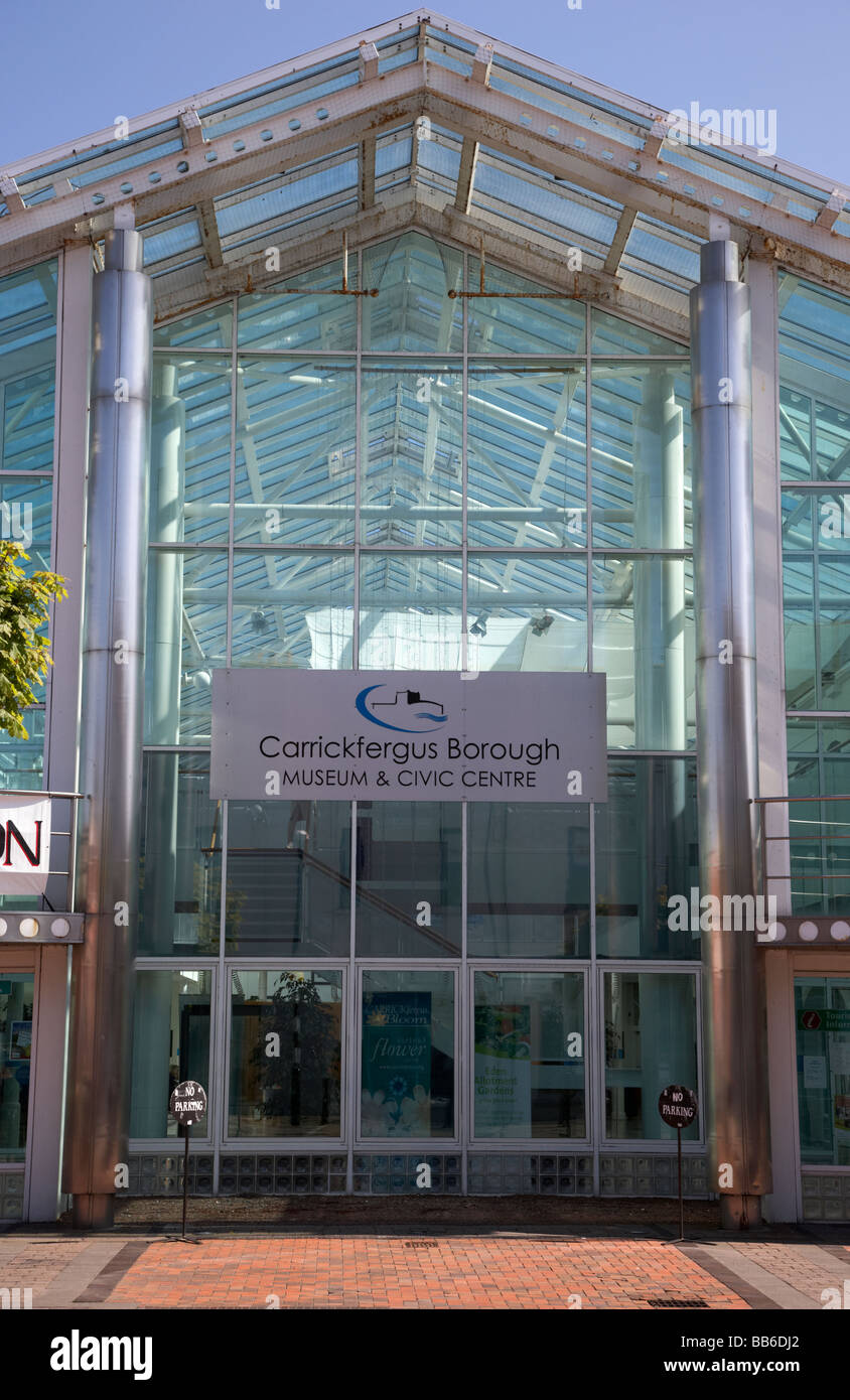 Carrickfergus Borough museum and civic centre this building also houses the council departments and tourist information centre Stock Photo