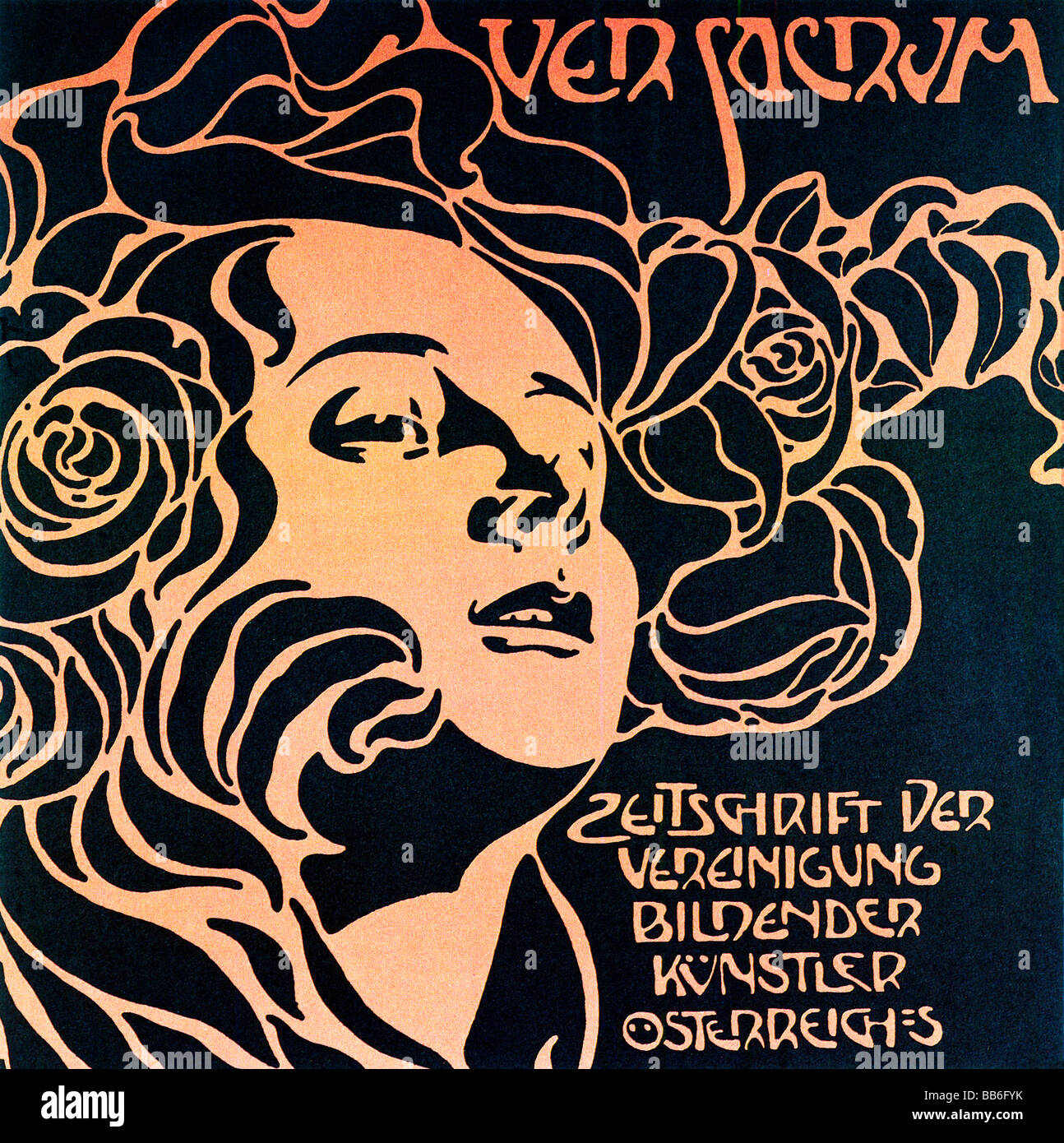 Ver Sacrum 1899 cover by Koloman Moser of the art journal II no 4 for the artists of Vienna Secession Stock Photo - Alamy