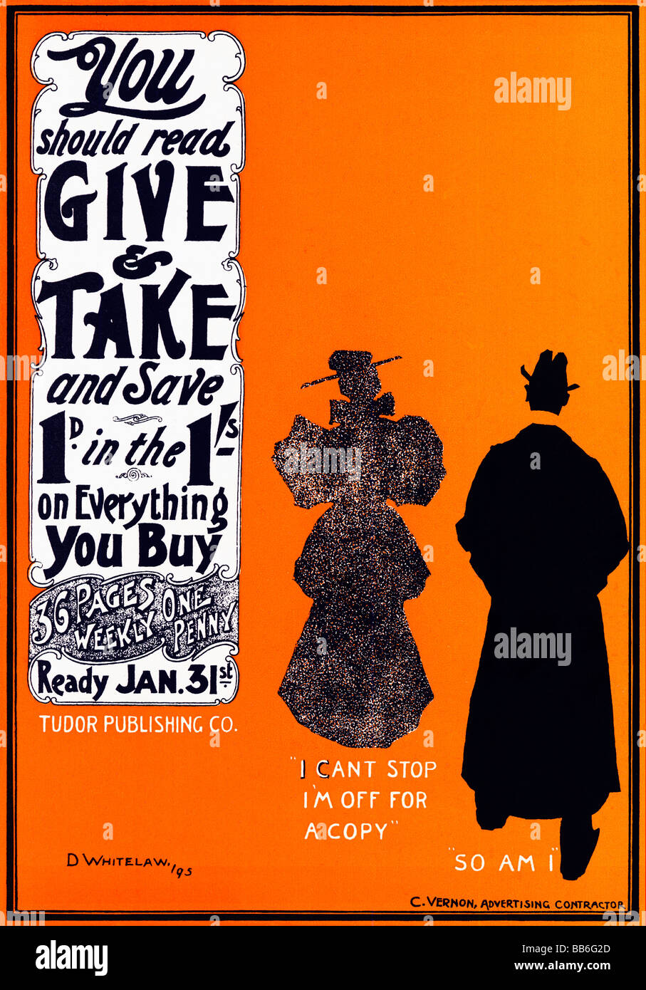 Give And Take 15 Art Nouveau Poster For The English Consumer Magazine From The Tudor Publishing Company Stock Photo Alamy