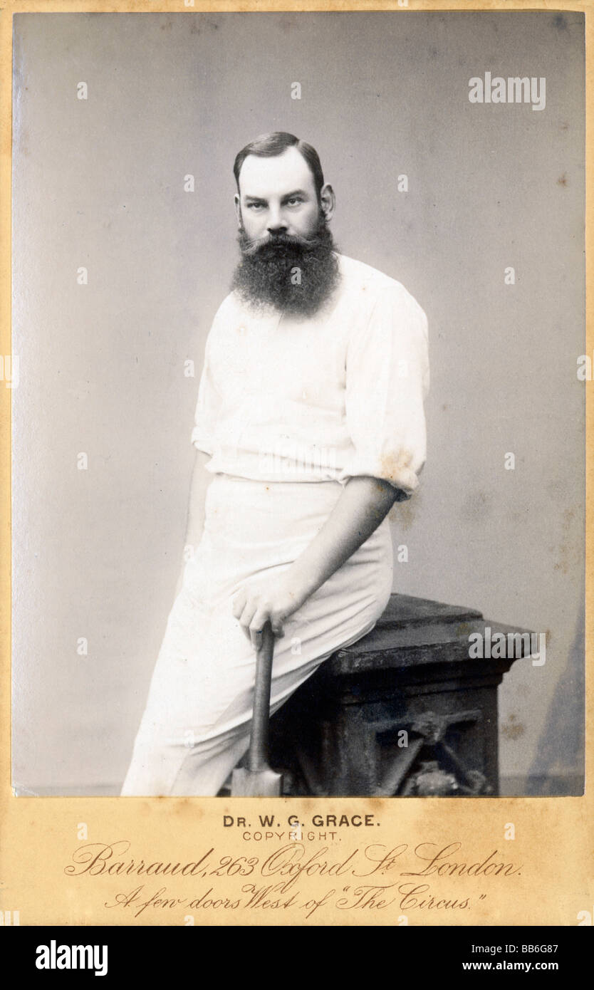 Dr WG Grace 1885 portrait photo of the great cricketing doctor and England captain in his prime at the age of 37 Stock Photo